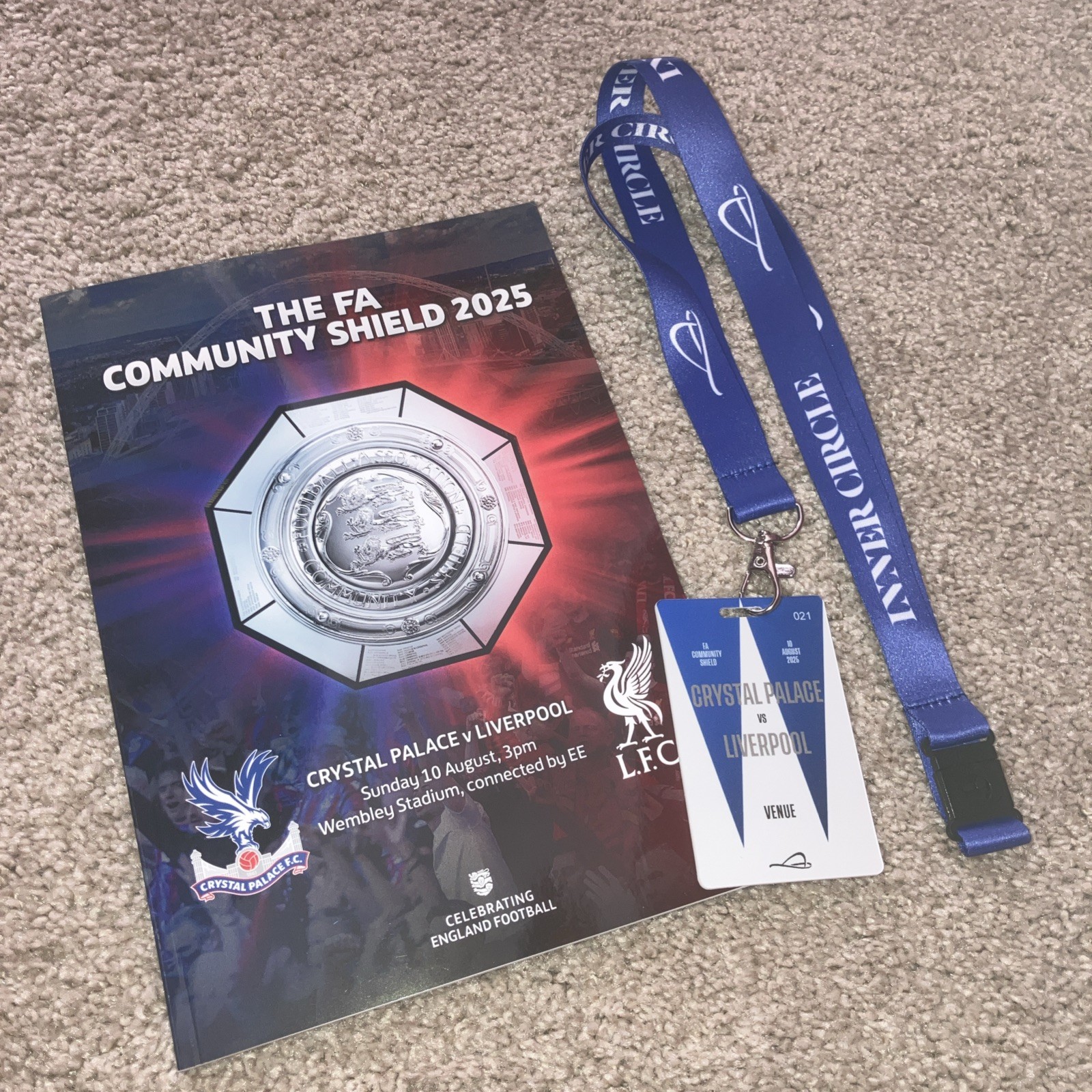 2025 Community Shield Crystal Palace v Liverpool Programme & Lanyard Ticket. for sale on Ebay