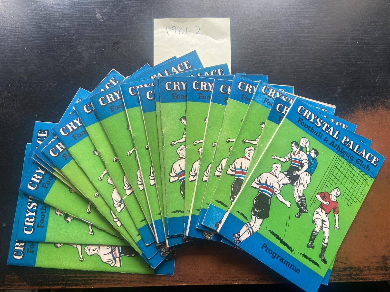 22 Crystal Palace Home programmes 1961-2 pocket size issues all listed for sale on Ebay