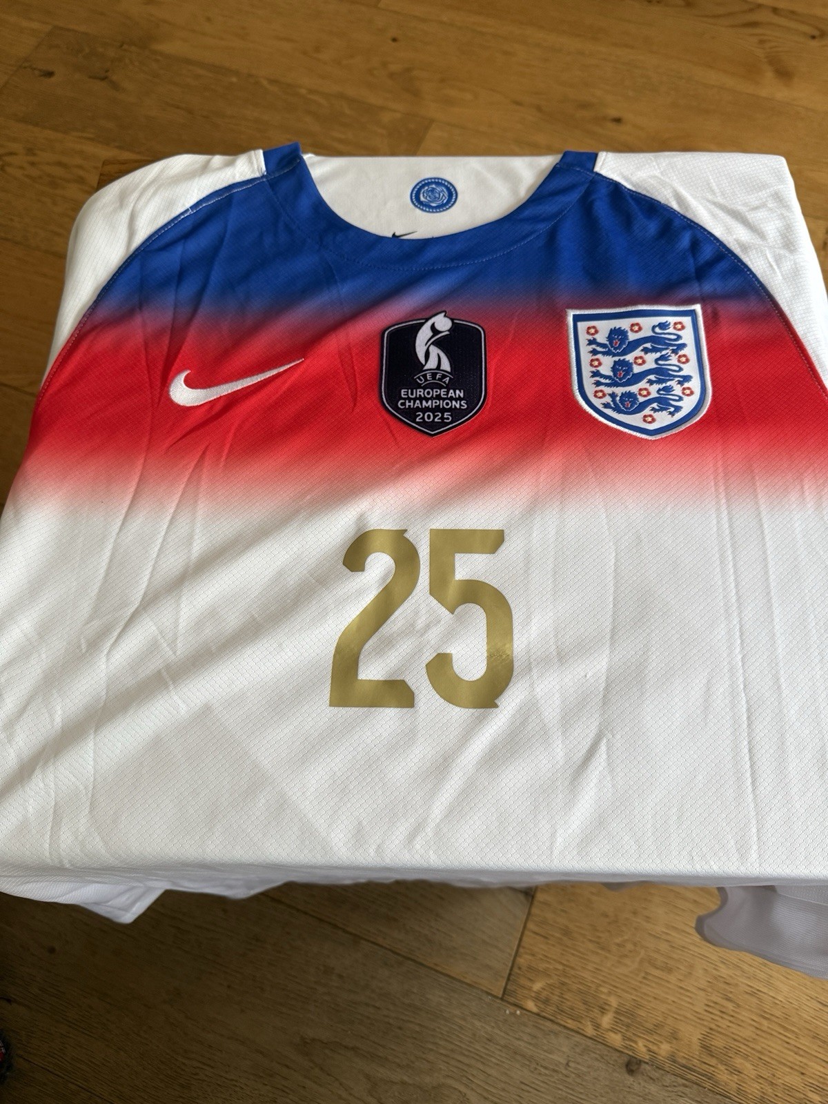 England womens Euro 2025 winners player version home shirt for sale on Ebay