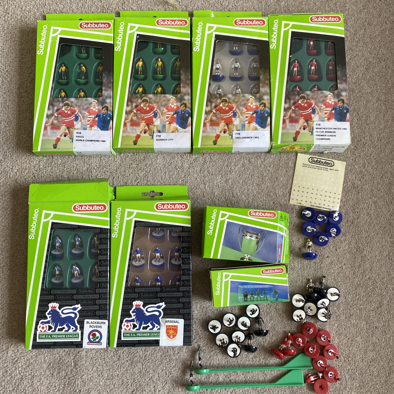 Subbuteo Bundle Teams Accessories Spares England Man Utd Brazil Norwich City for sale on Ebay