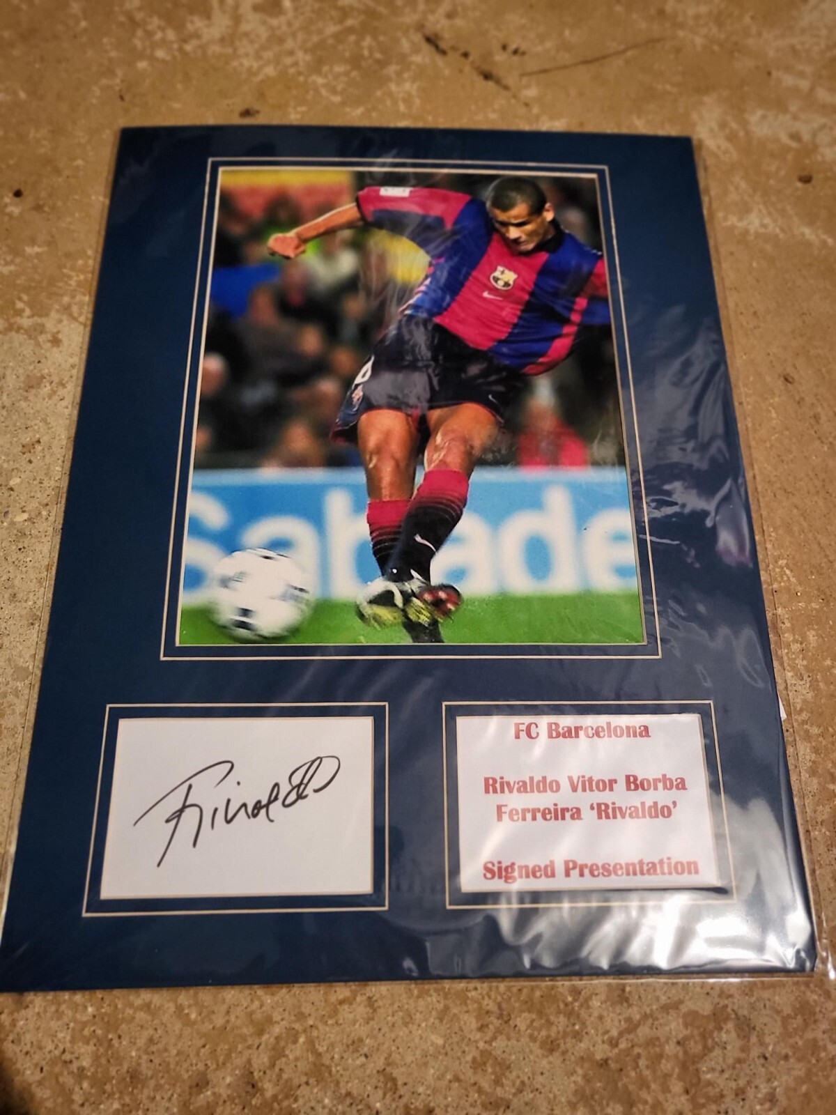 STUNNING RIVALDO SIGNED BARCELONA PHOTO PRESENTATION COA BALLON DOR .. WORLD CUP for sale on Ebay