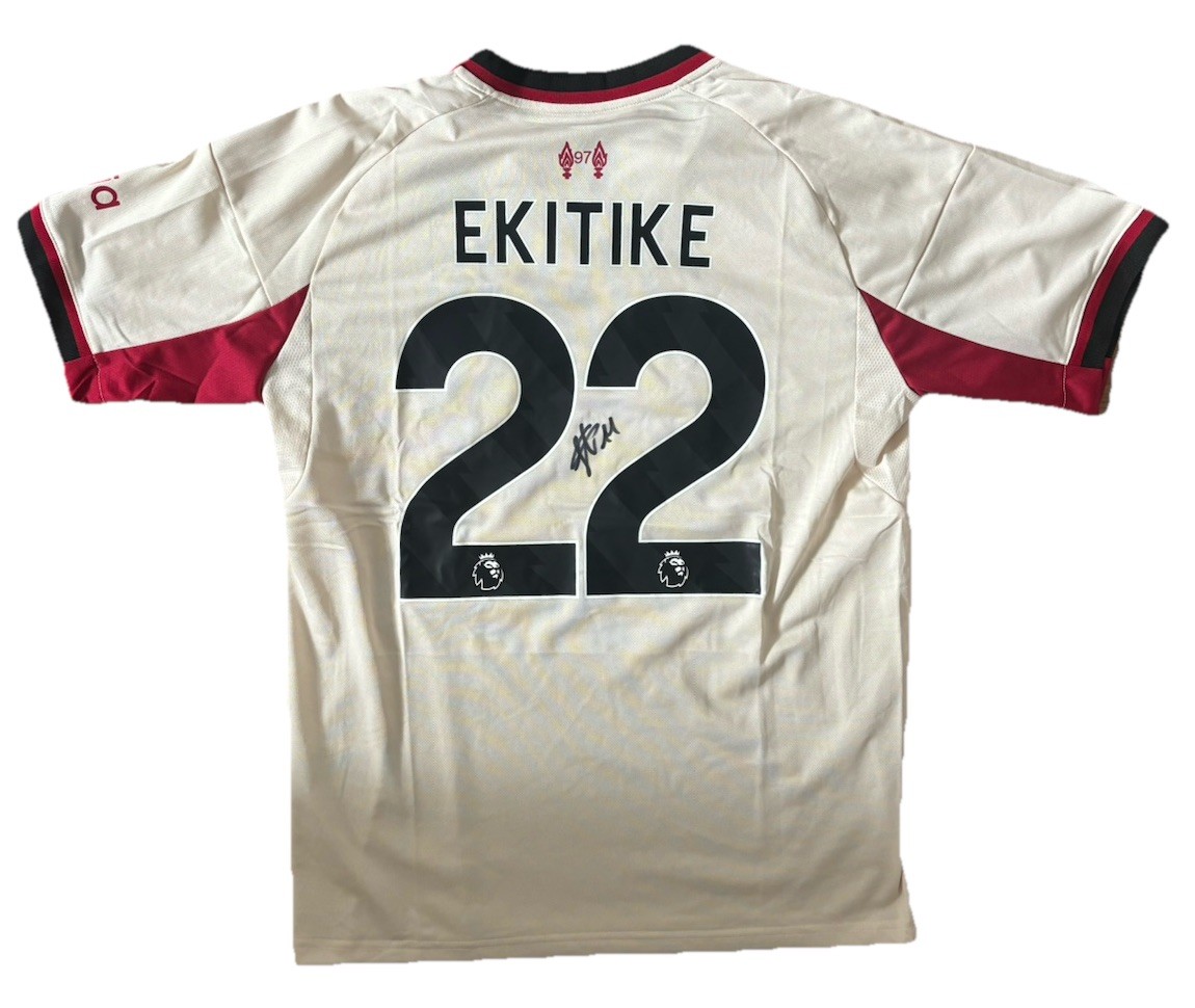 HUGO EKITITE Hand Signed Liverpool Away Shirt NEW STOCK 25/26 Football RARE COA for sale on Ebay