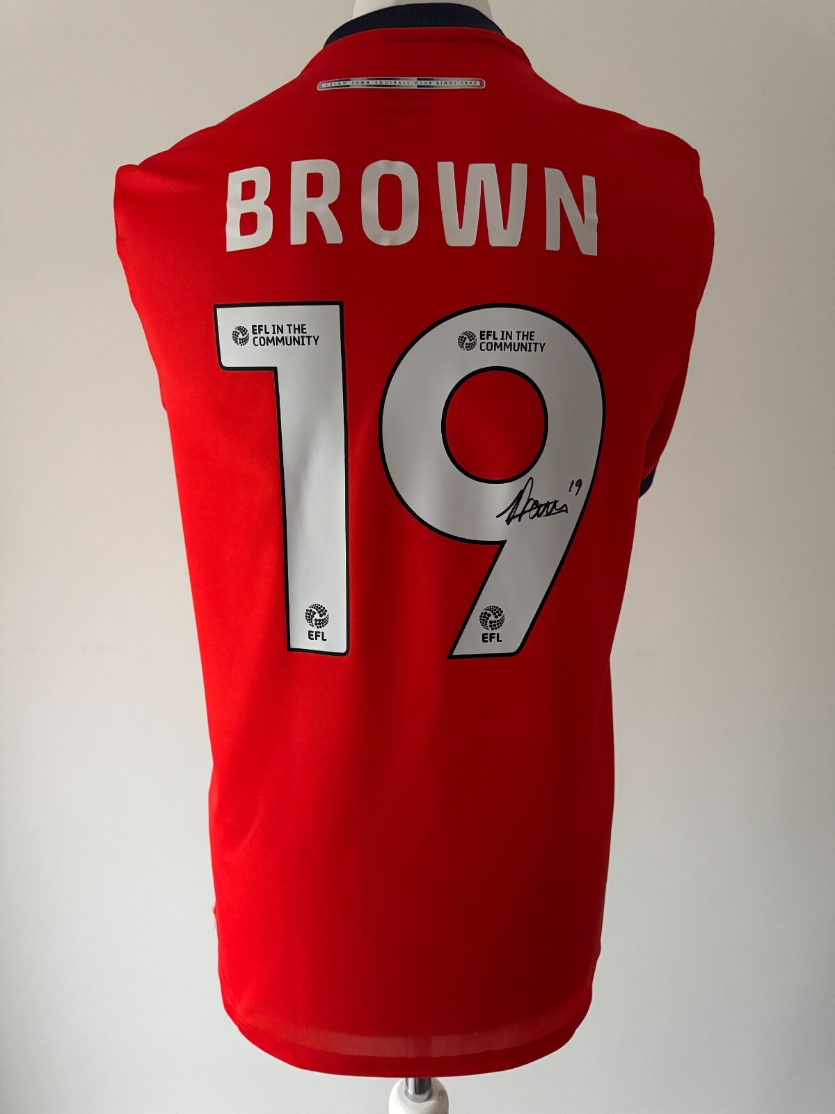 Signed JACOB BROWN Shirt - Luton Town -PROOF/COA- for sale on Ebay