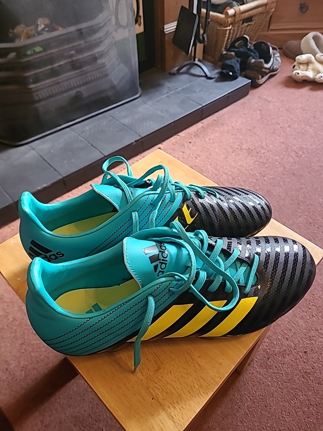 Adidas Football Boots Black Amd Turquoise Size 9.5 for sale on Ebay