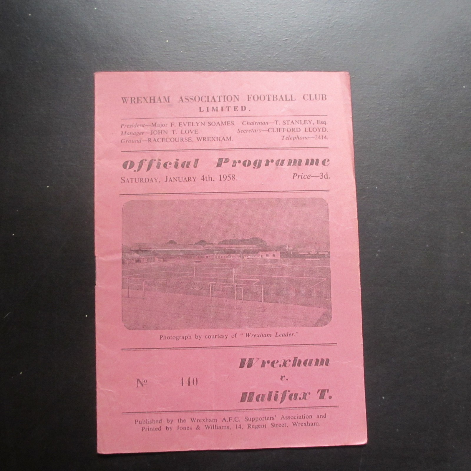 Wrexham v Halifax Div 3 North 1957/8 for sale on Ebay