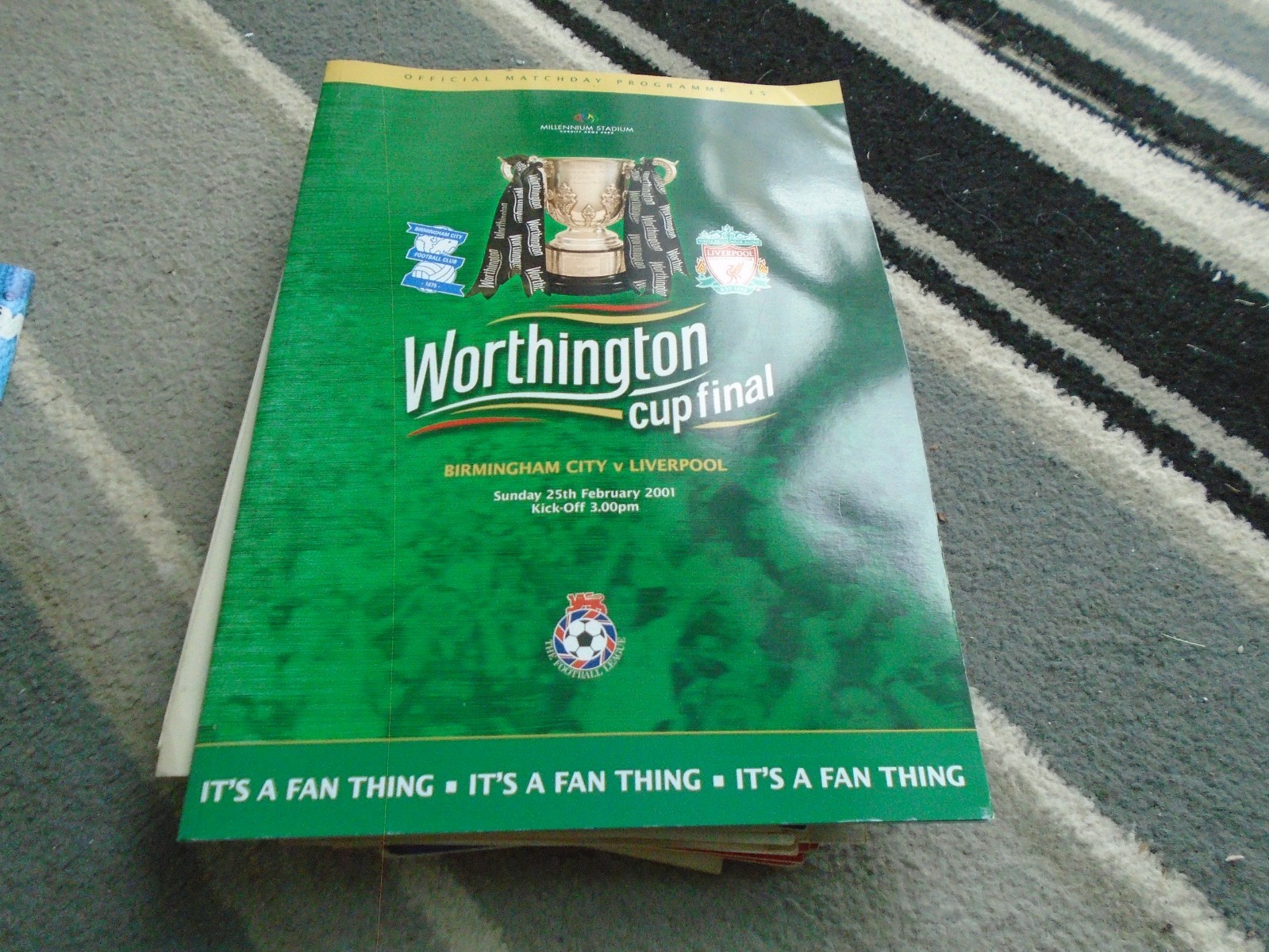 BIRMINGHAM CITY V LIVERPOOL 2001 WORTHINGTON CUP FINAL for sale on Ebay