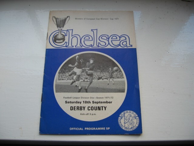 Chelsea v Derby County Football League Division 1 Programme 18/9/71 for sale on Ebay