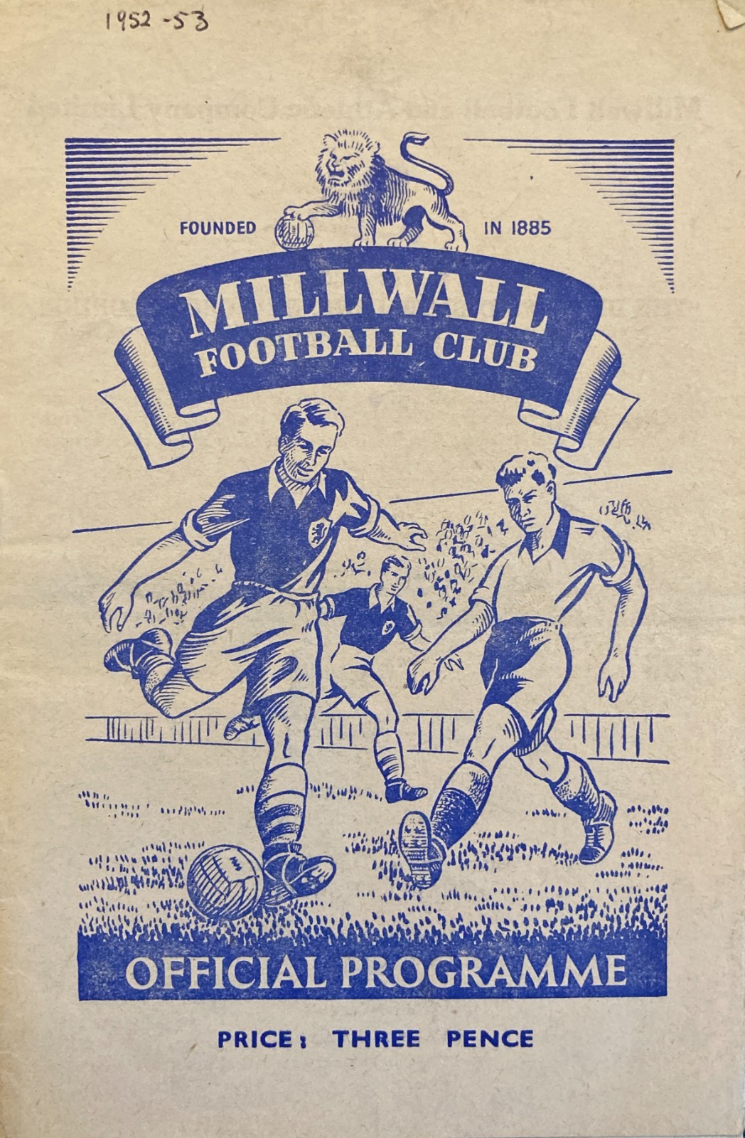 Millwall v Raith Rovers Friendly 1951/52 for sale on Ebay
