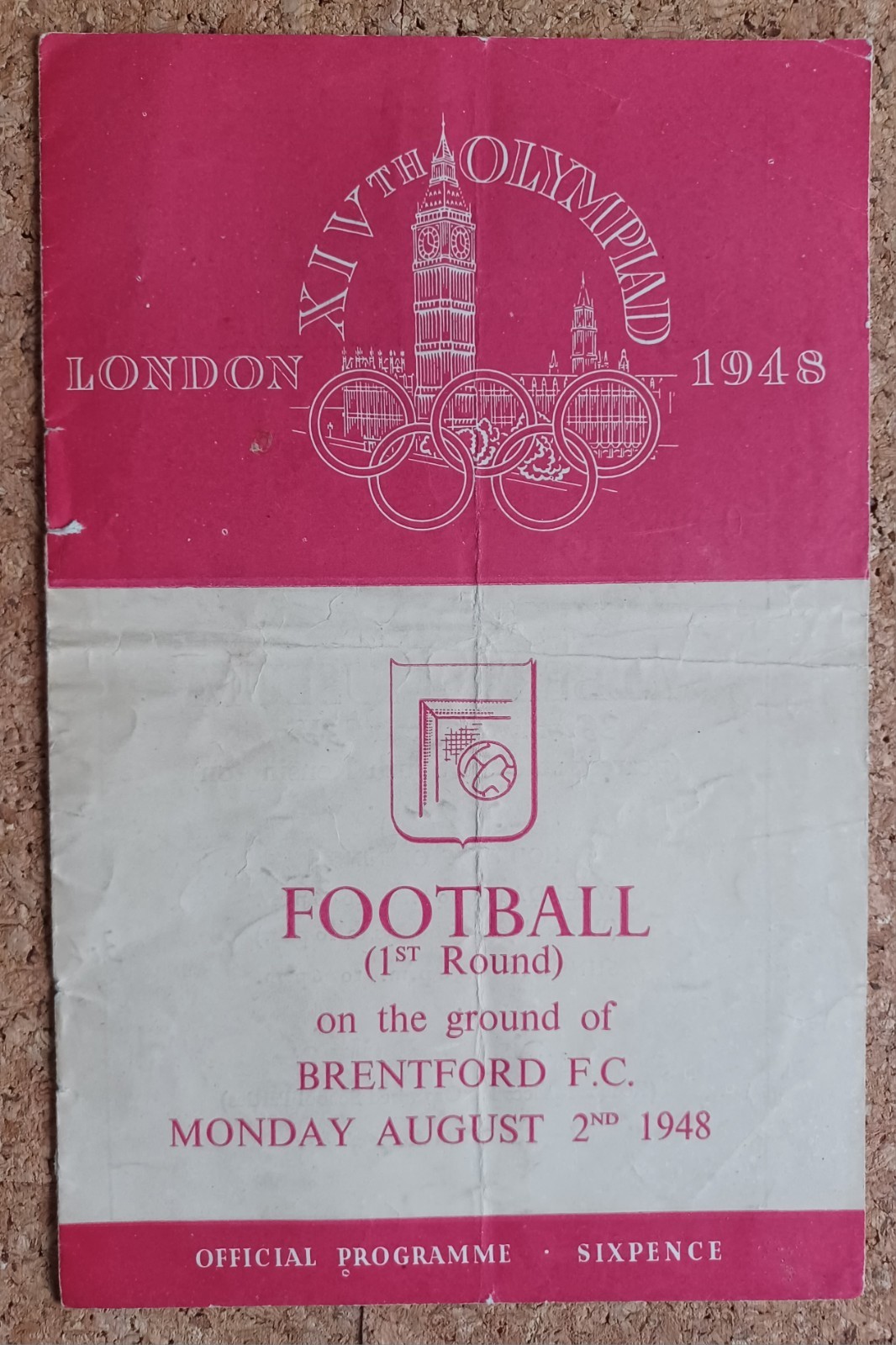 1948 LONDON OLYMPICS FOOTBALL 1ST ROUND ITALY v U.S.A. @ BRENTFORD 02/08/1948 for sale on Ebay