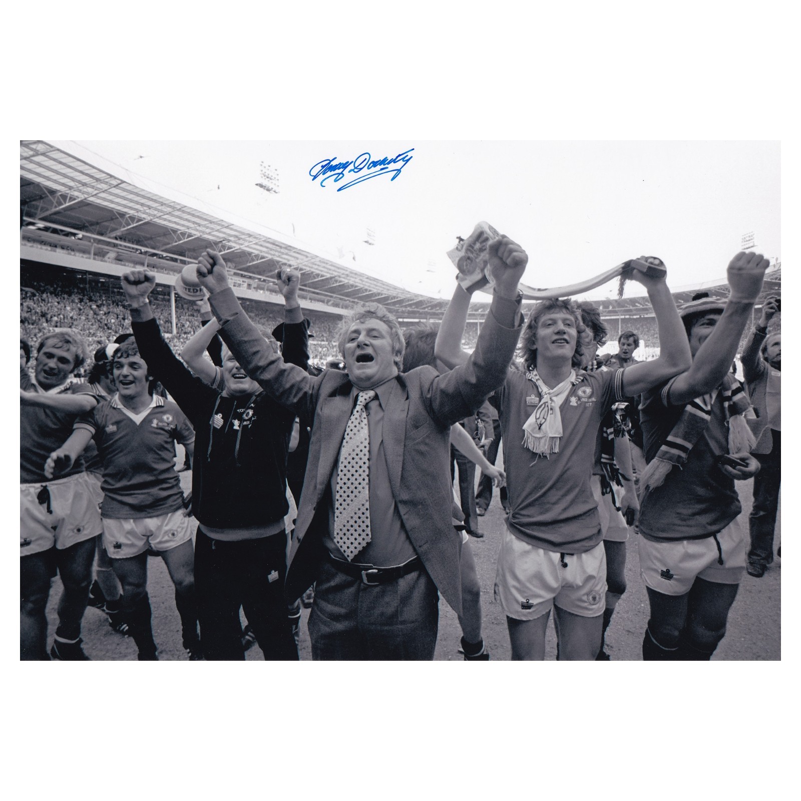 Tommy Docherty Signed Manchester United Photo Man Utd Autograph COA for sale on Ebay