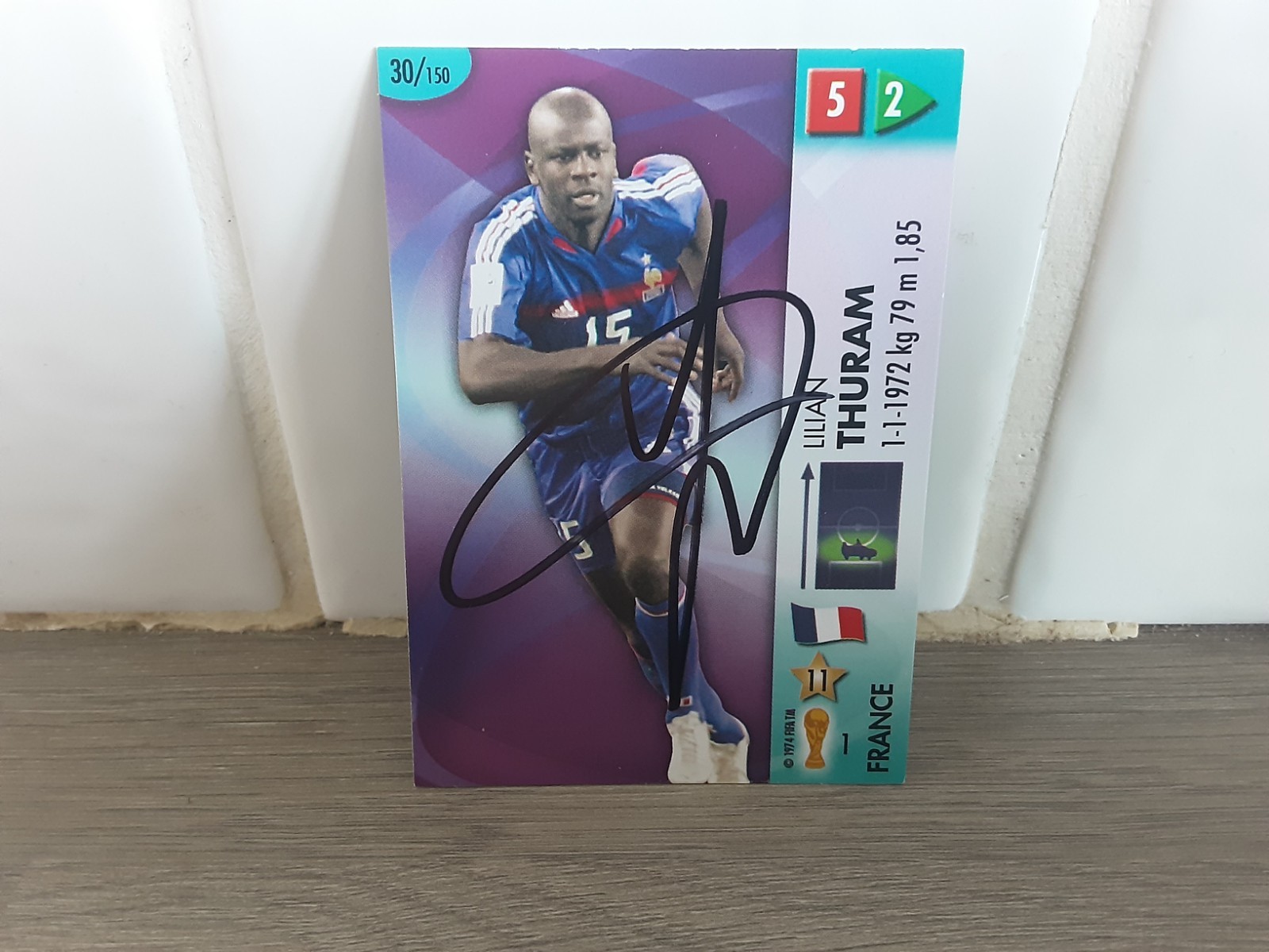 FRANCE - LILIAN THURAM Hand Signed Football trading card  for sale on Ebay