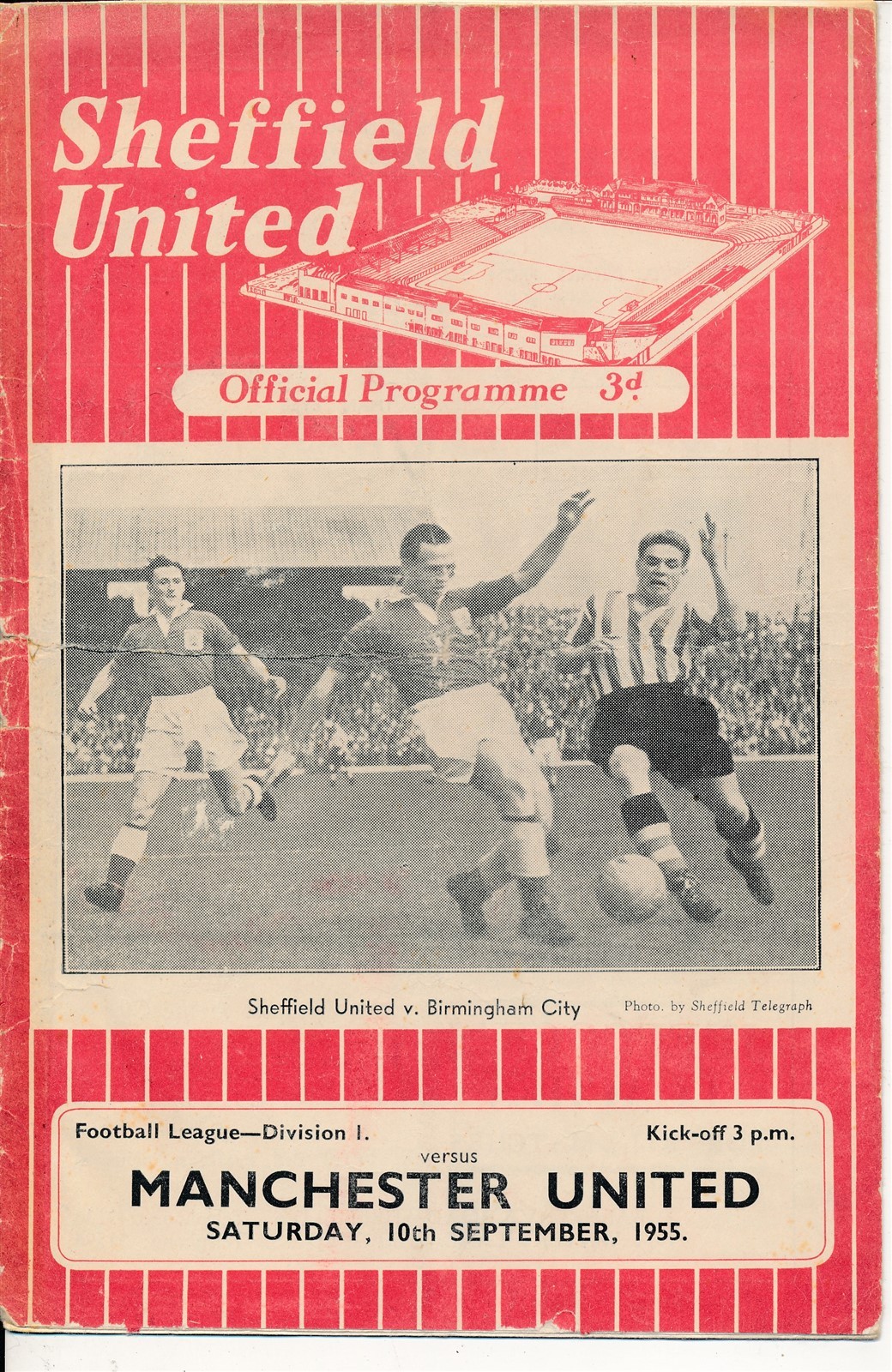 Sheffield United v Manchester United 1955/1956 - United Championship season! for sale on Ebay