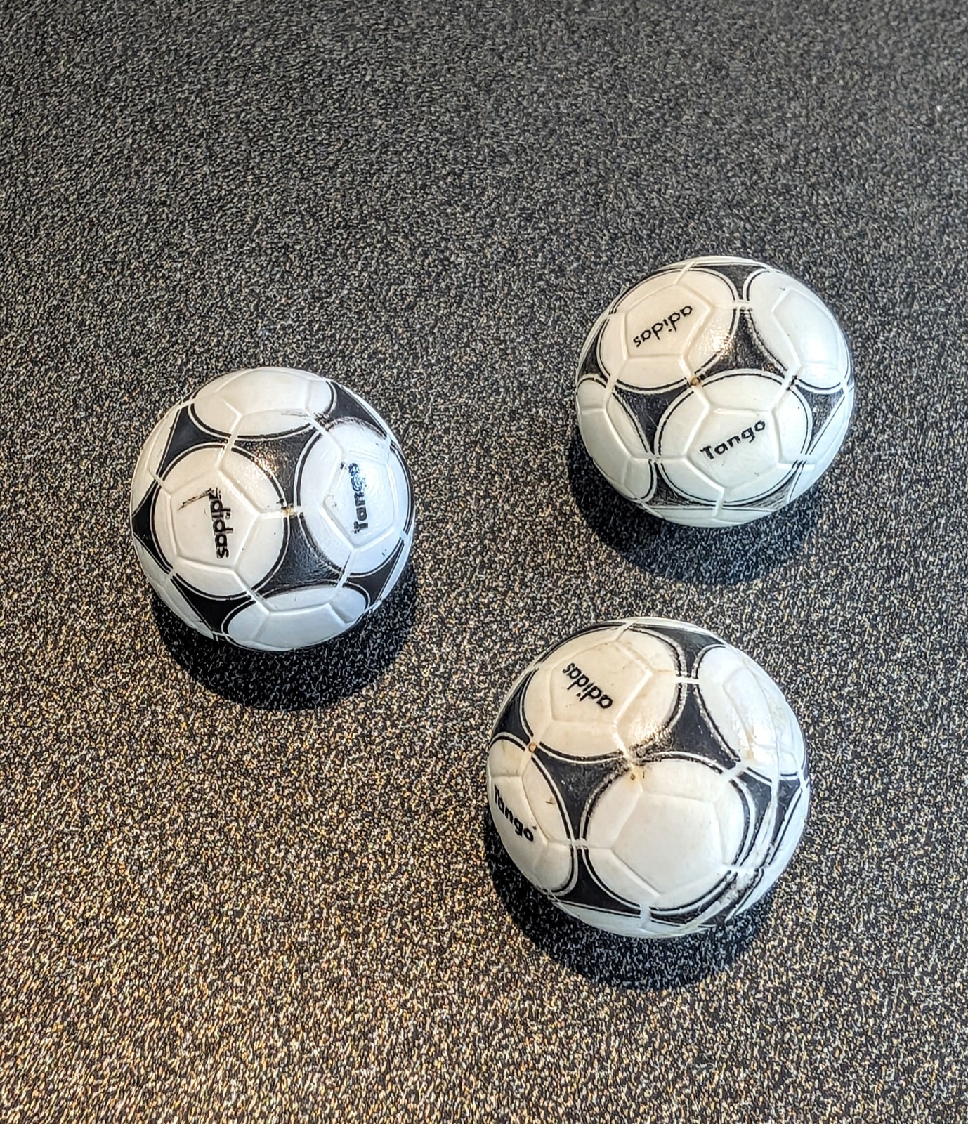 3 Subbuteo Adidas Tango black/white footballs, very nice condition. for sale on Ebay