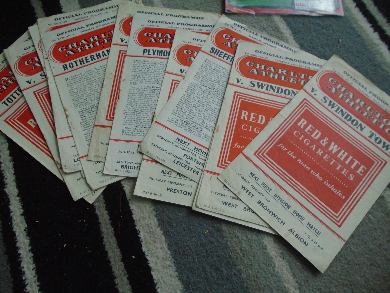 CHARLTON ATHLETIC HOMES 1955-6 TO 1959-60 X 13 ISSUES ALL LISTED for sale on Ebay