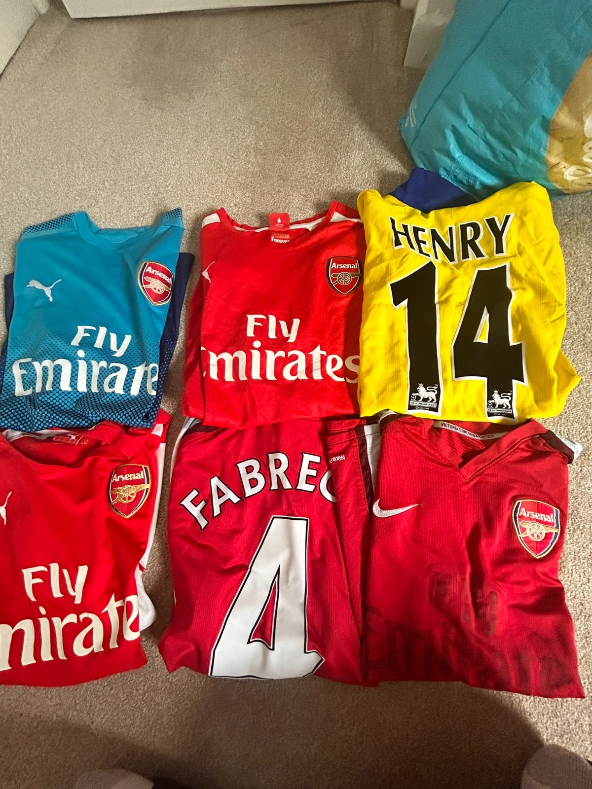 DAMAGED ARSENAL X6 FOOTBALL SHIRT HAUL BUNDLE JOBLOT for sale on Ebay