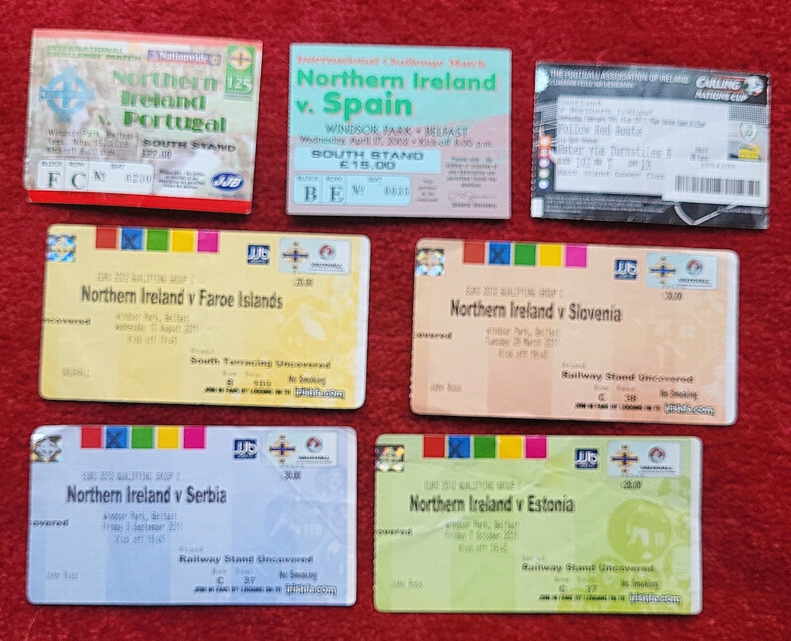 Northern Ireland Ticket Stubs Job Lot Portugal Spain Scotland Euro 2012 etc for sale on Ebay