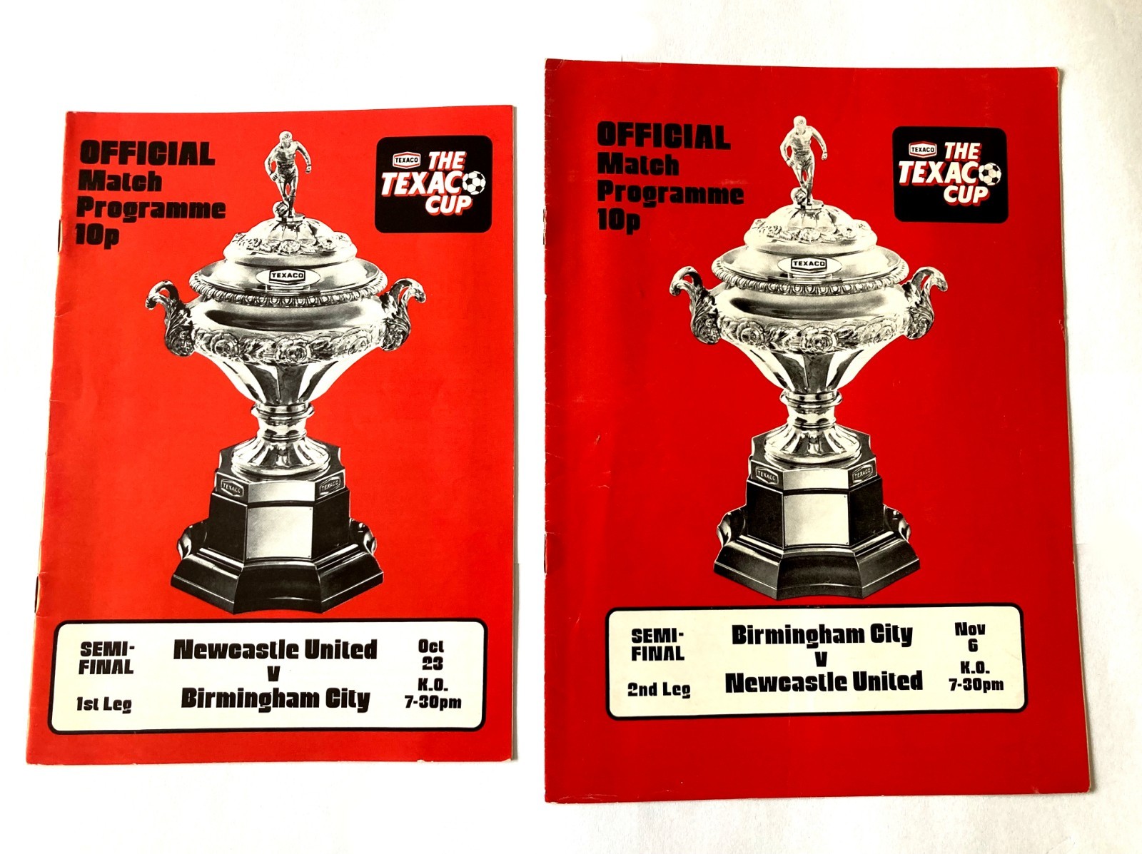 BOTH 1st & 2nd LEGS BIRMINGHAM CITY v Newcastle Utd 1974 TEXACO CUP SEMI-FINAL for sale on Ebay