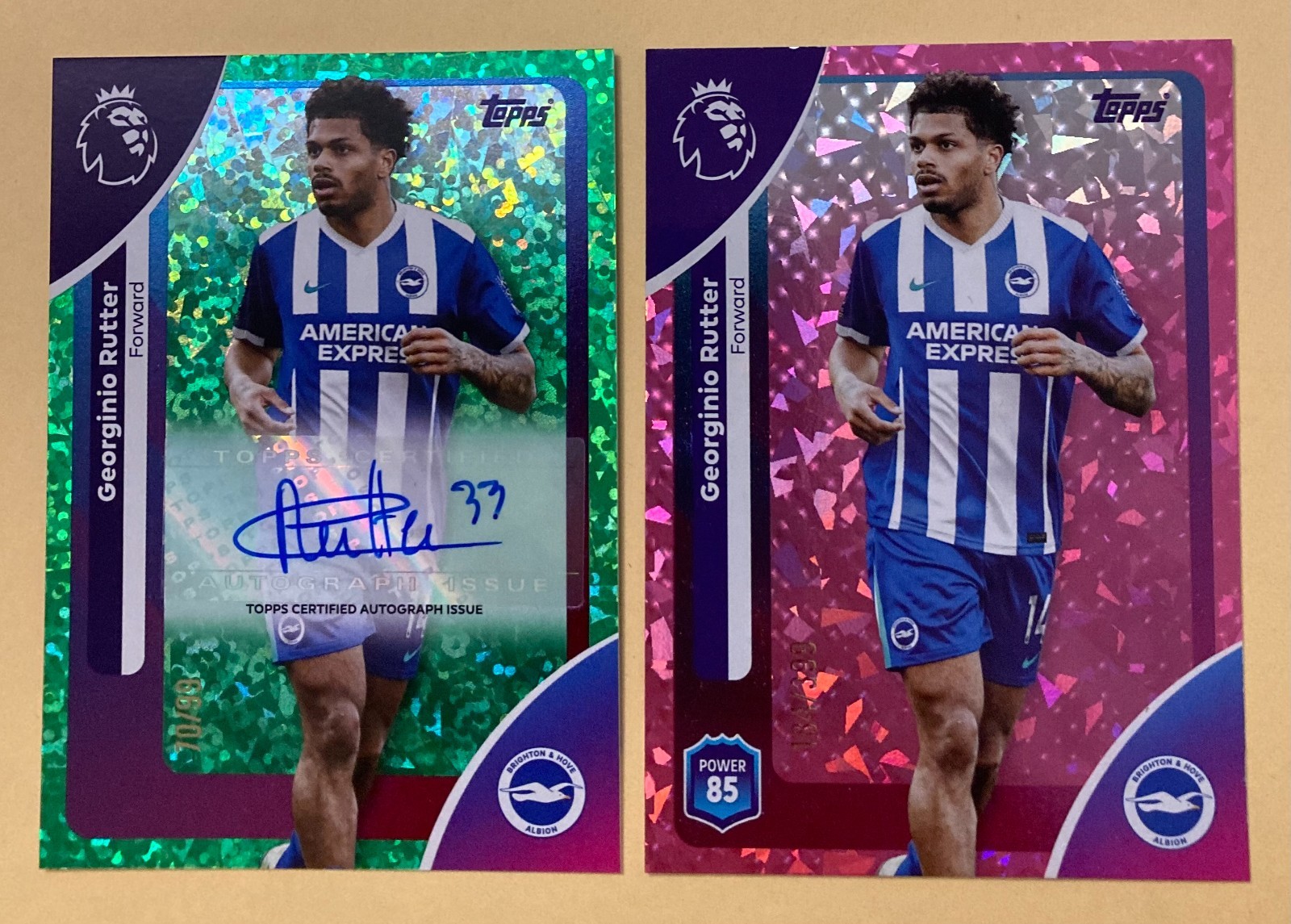 Topps Premier League 2026 Georginio Rutter Brighton Auto Rainbow Parallel Bundle for sale on Ebay