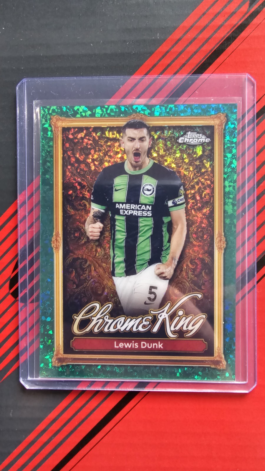 Topps Premier League Lewis Dunk Brighton Chrome King Emerald Green Parallel for sale on Ebay