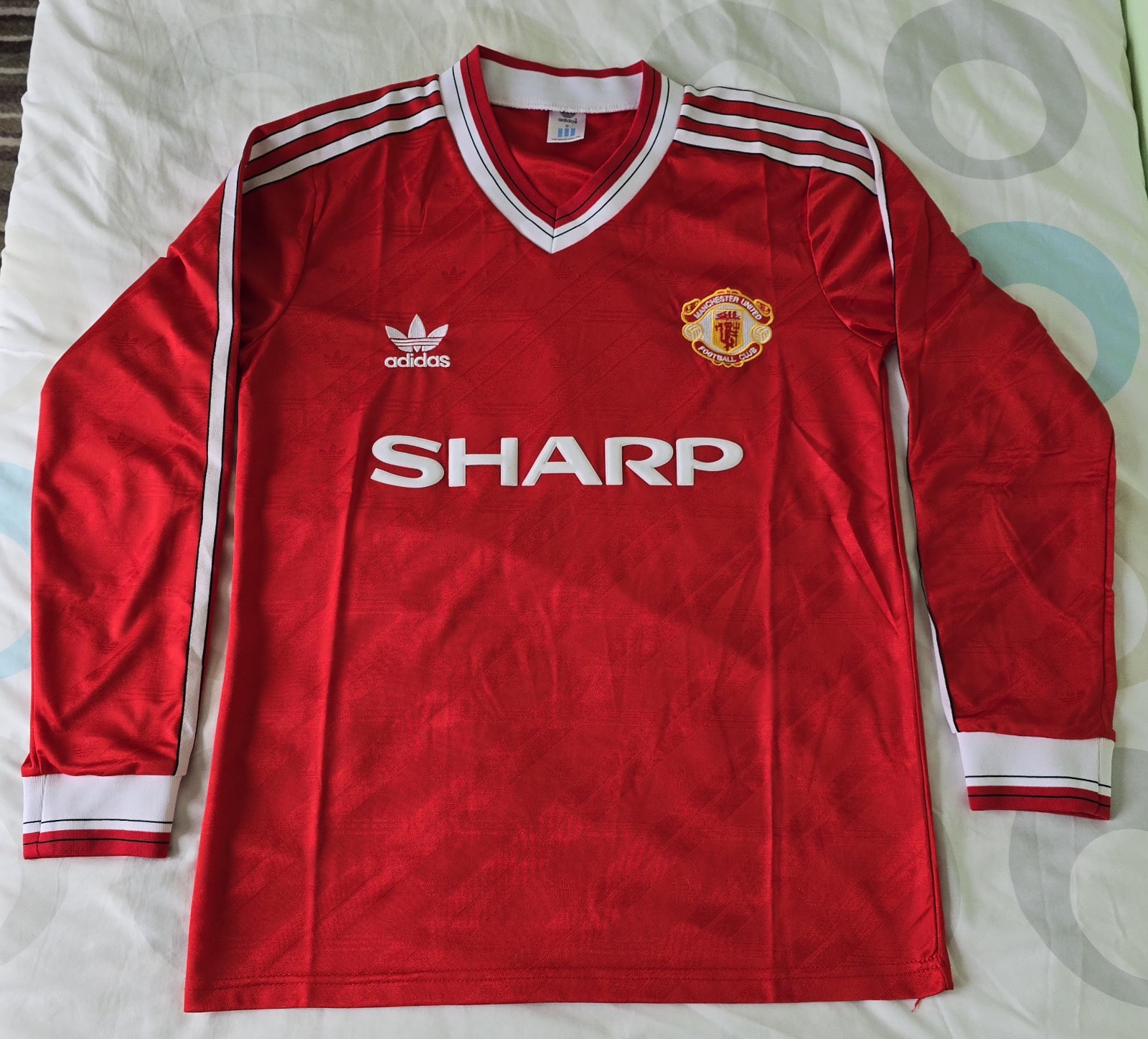 1986-88 Manchester United Long Sleeved Football Shirt. Small. New Without Tags. for sale on Ebay