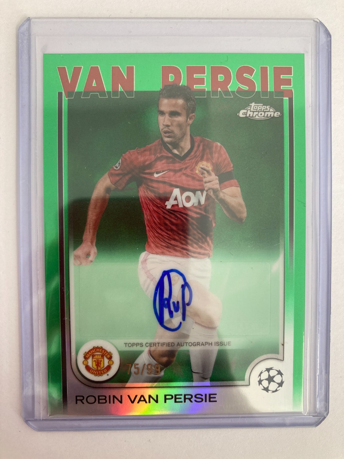 TOPPS CHROME 2025 ROBIN VAN PERSIE MANCHESTER UNITED GREEN REFRACTOR AUTO 75/99. for sale on Ebay