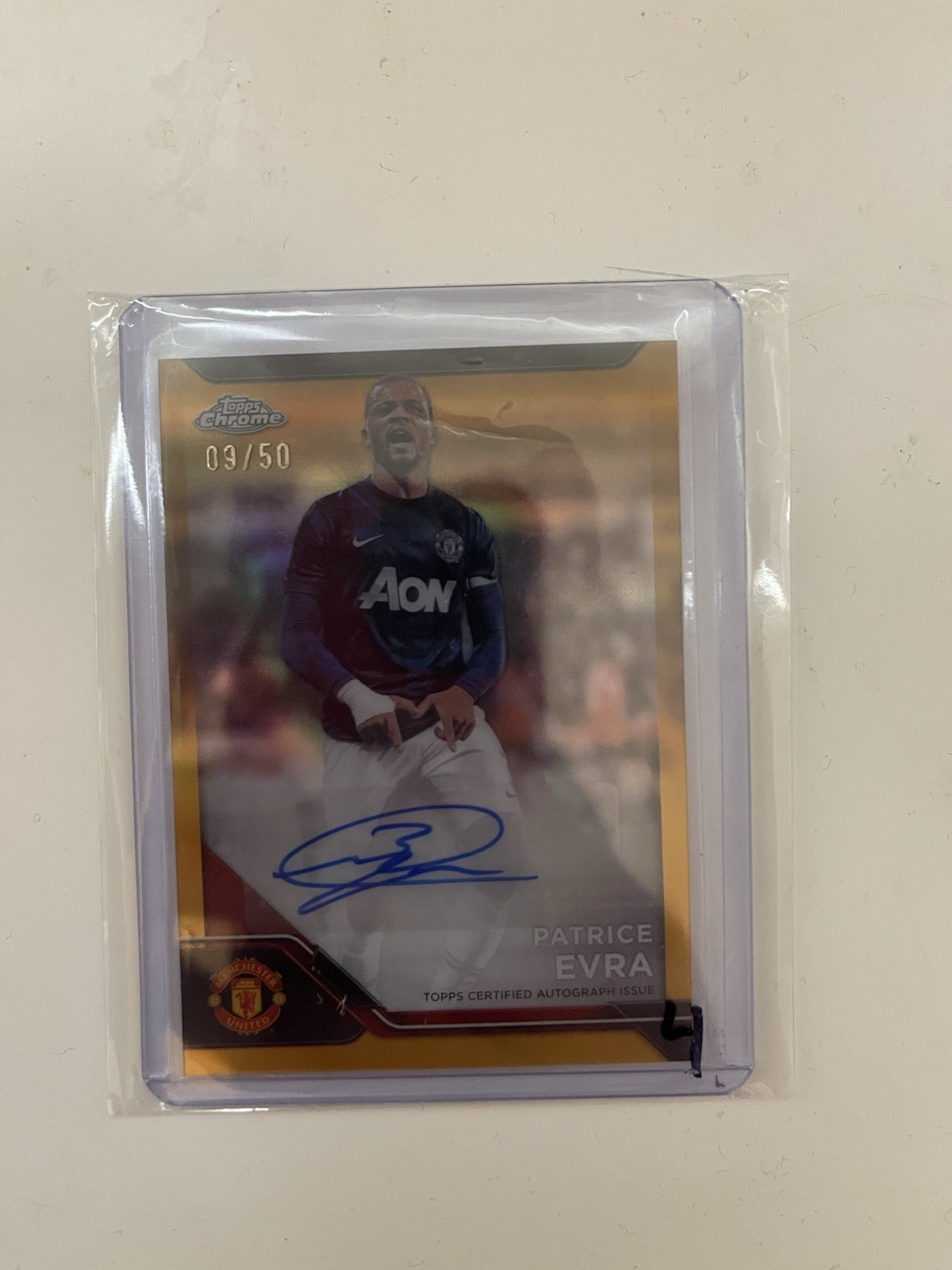Patrice Evra Chrome Auto /50 Manchester United Deluxe for sale on Ebay