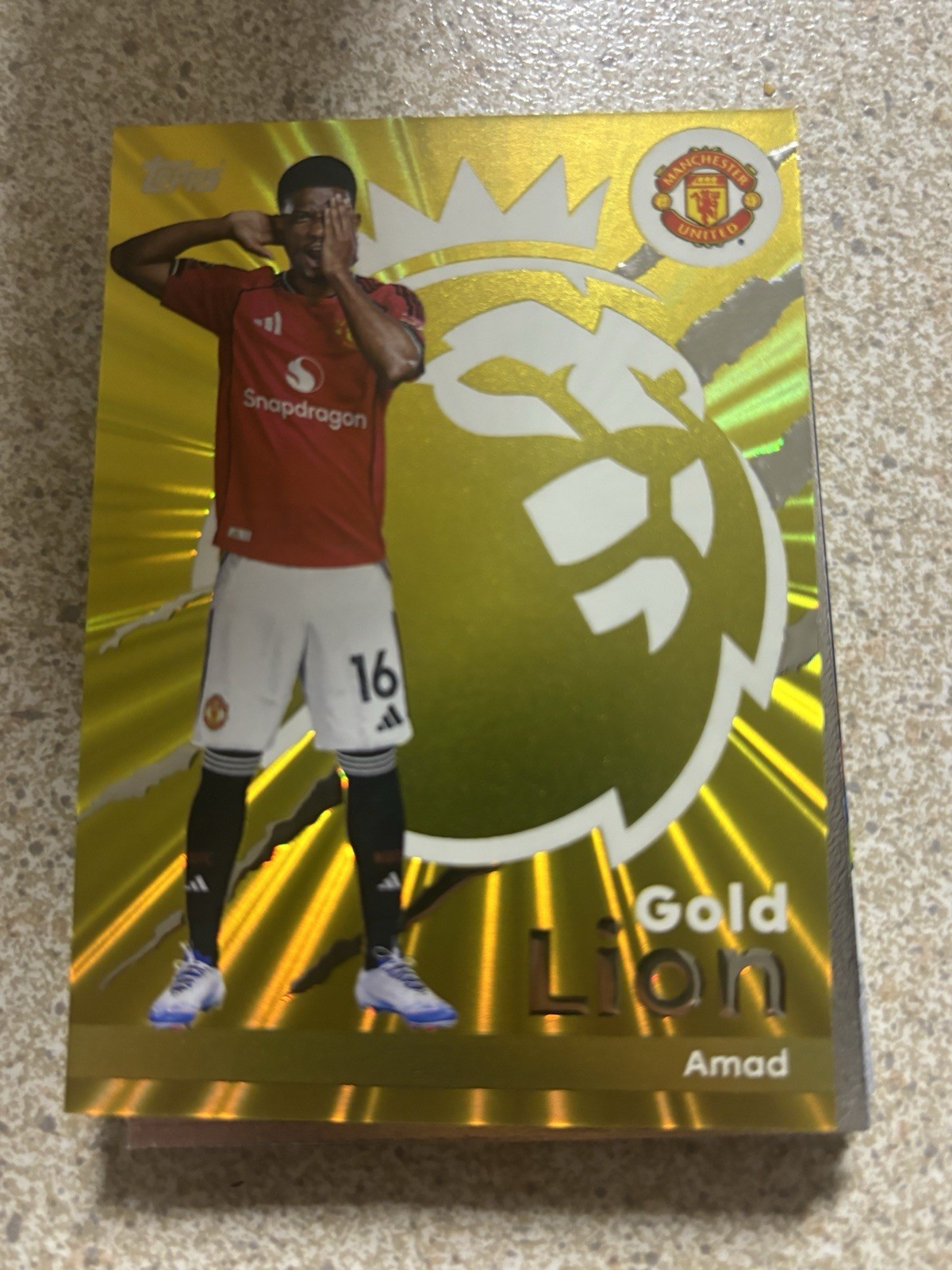 Topps Premier League 2026 Amad Gold Lion SUPER RARE MANCHESTER UNITED!!!! for sale on Ebay