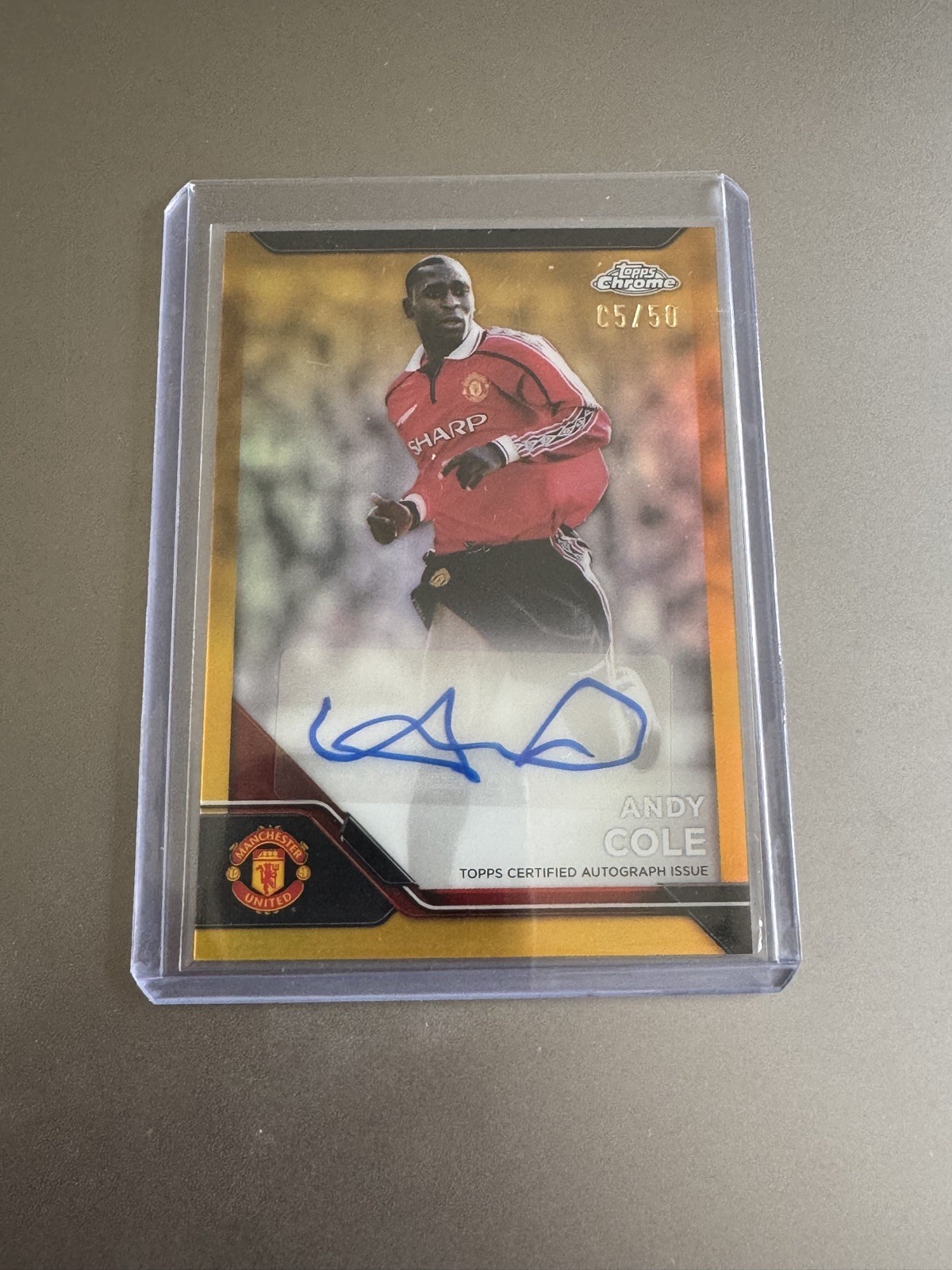 Topps Chrome Manchester United Deluxe 24-25 Andy Cole Auto /50 Gold for sale on Ebay