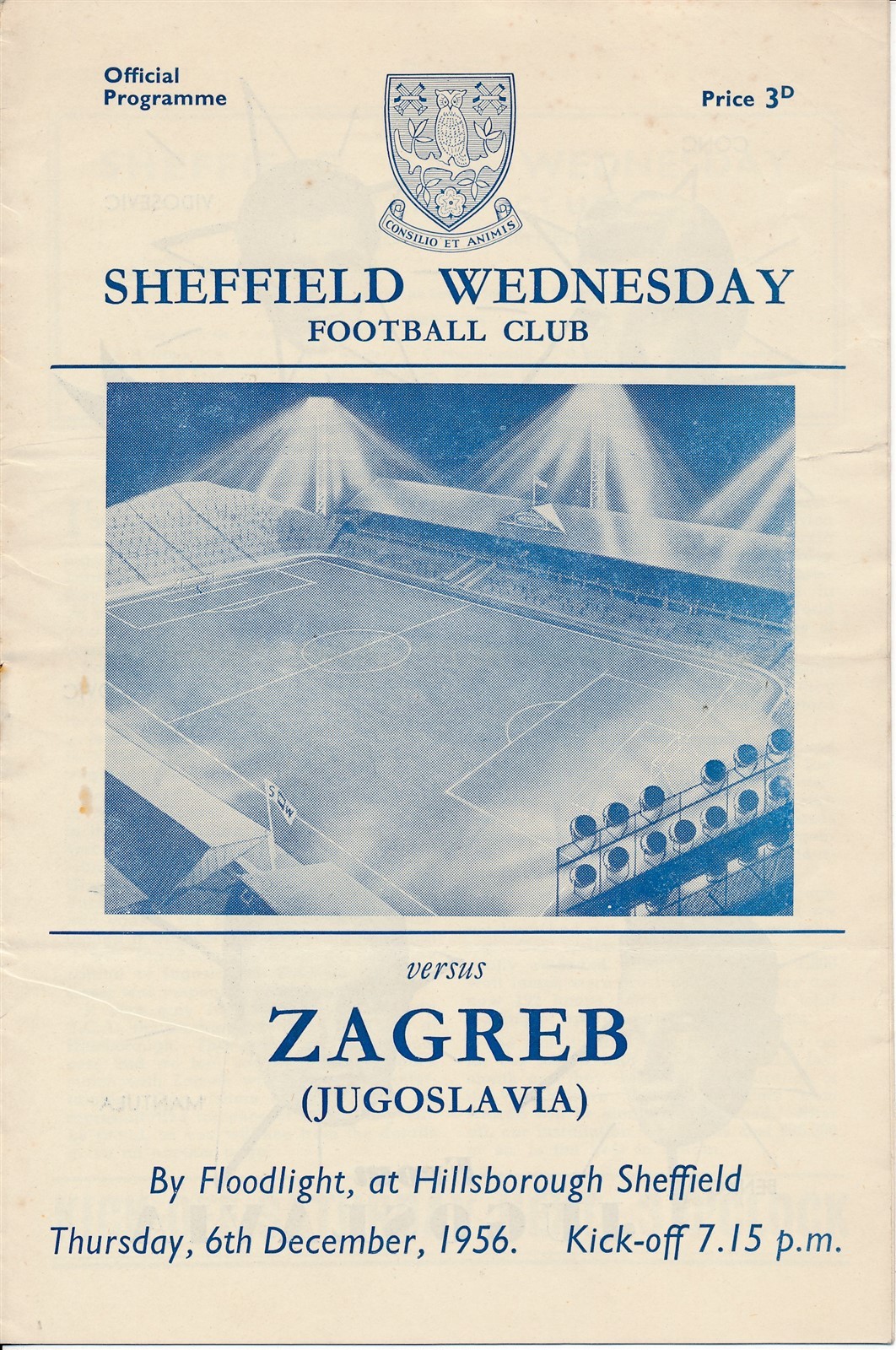Sheffield Wednesday v Zagreb Yugoslavia (Friendly) 1956/1957 Football Programme for sale on Ebay