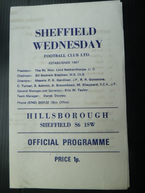 SHEFFIELD WEDNESDAY RESERVES  v  Preston Reserves  72/3. for sale on Ebay
