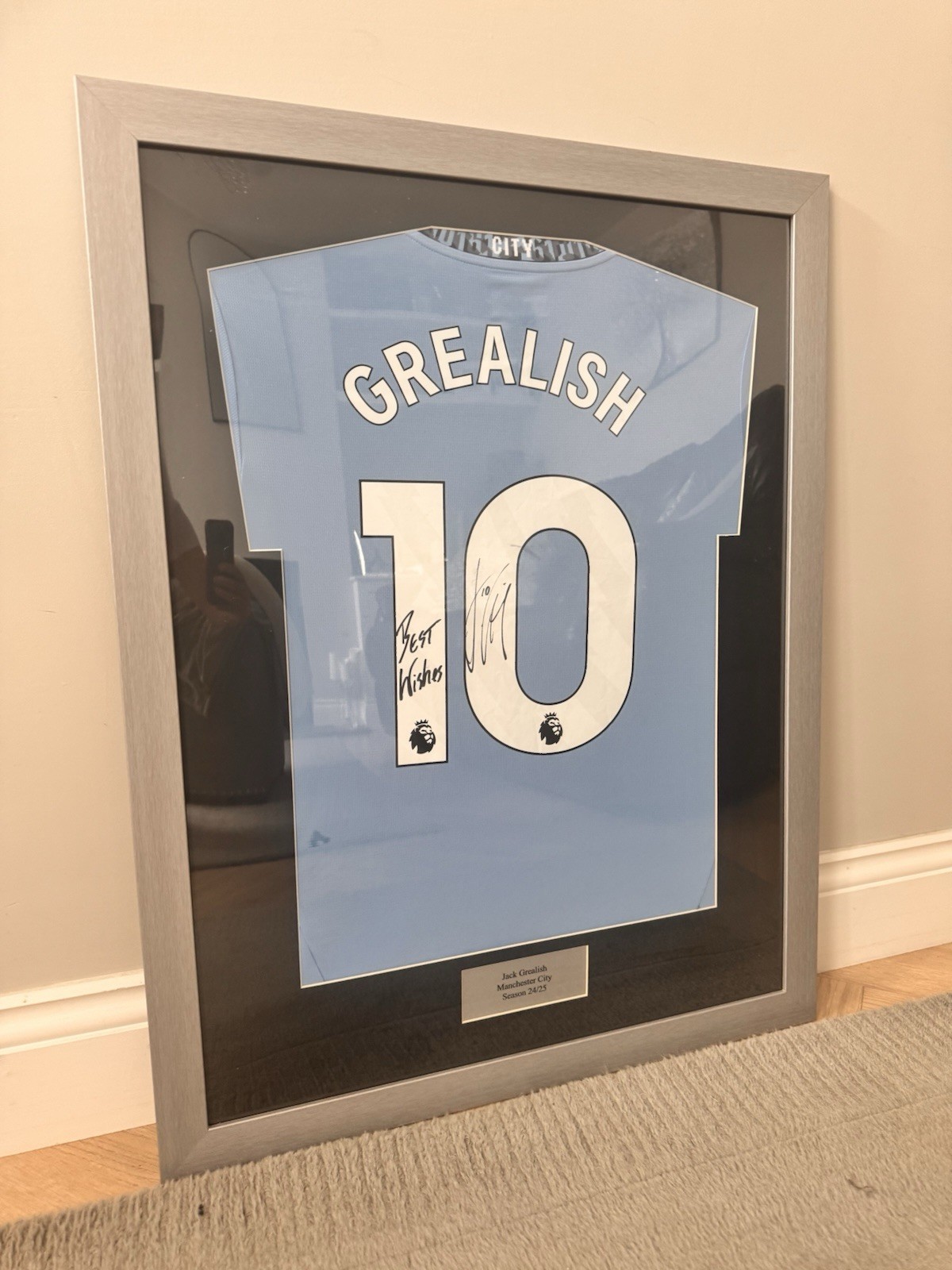 ⚽ FOR SALE: Signed & Framed Jack Grealish Manchester City Shirt – 2024/25 #10 ⚽ for sale on Ebay