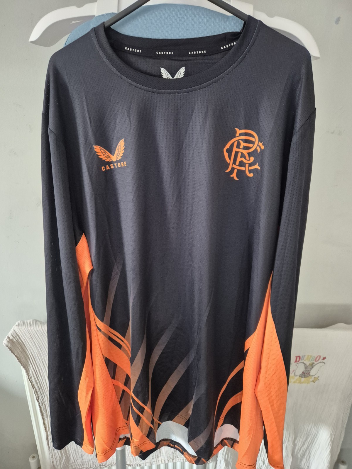 Rangers Black And Orange Long Sleeved Jersey Brand New With Tags Size XL for sale on Ebay