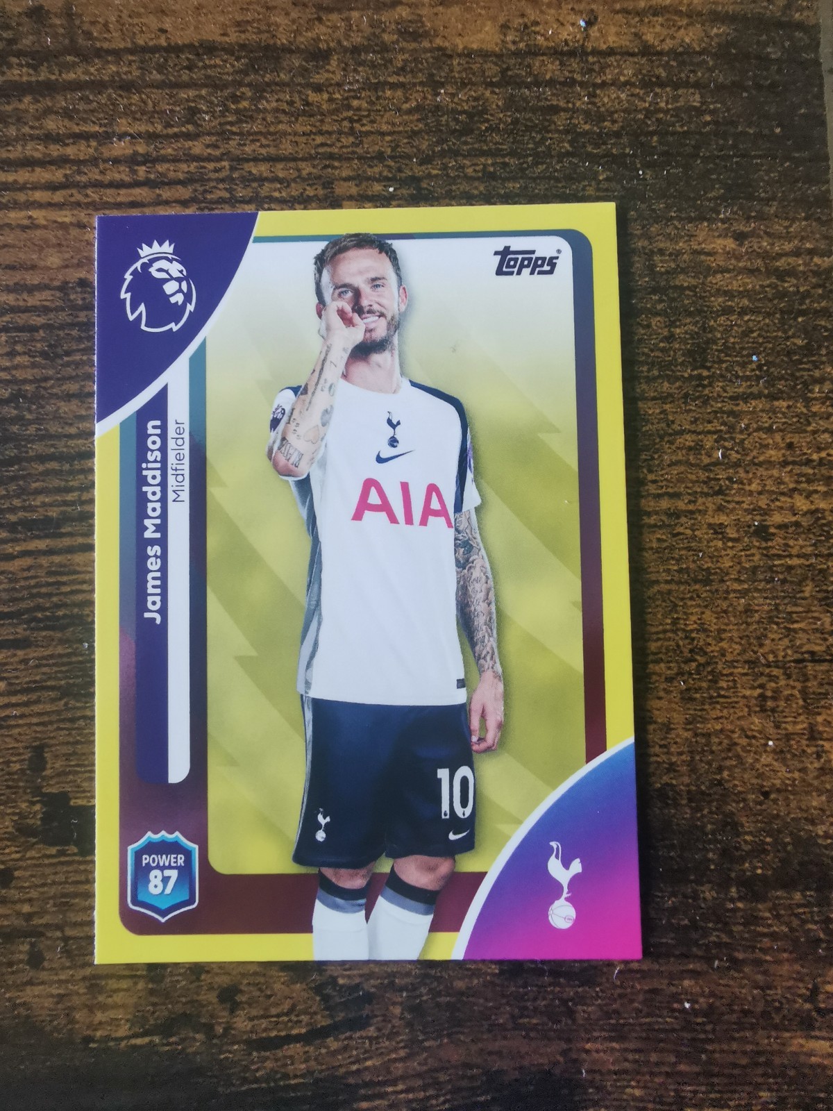 Topps - Premier league 25/26 - Yellow Parallel - Maddison - Tottenham Fc NM for sale on Ebay