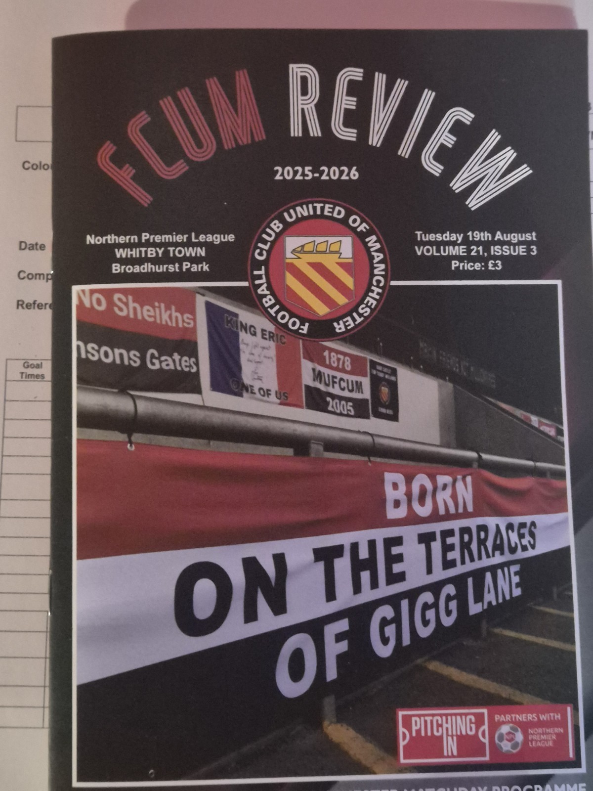 FC United of Manchester vs Whitby Town 2025/26 NPL Programme ! for sale on Ebay