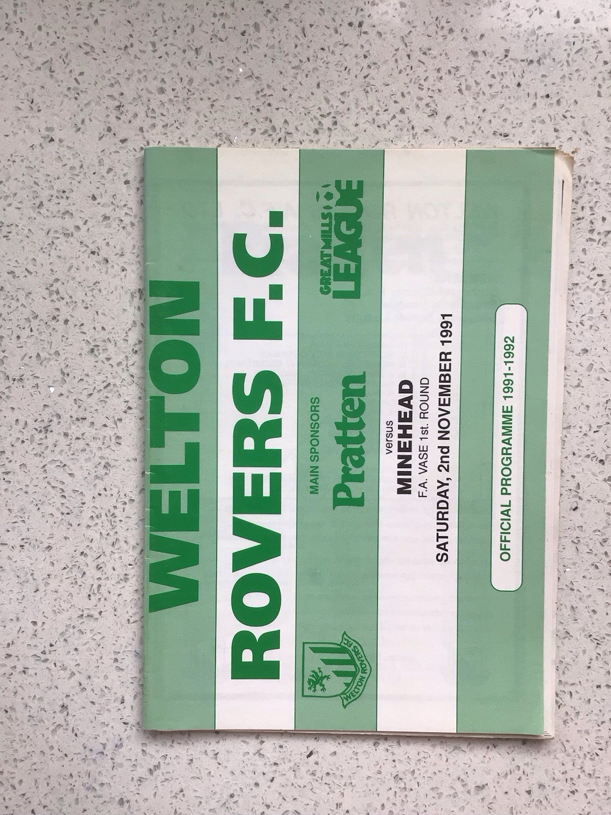 Welton Rovers v Minehead 2nd Nov 1991 for sale on Ebay