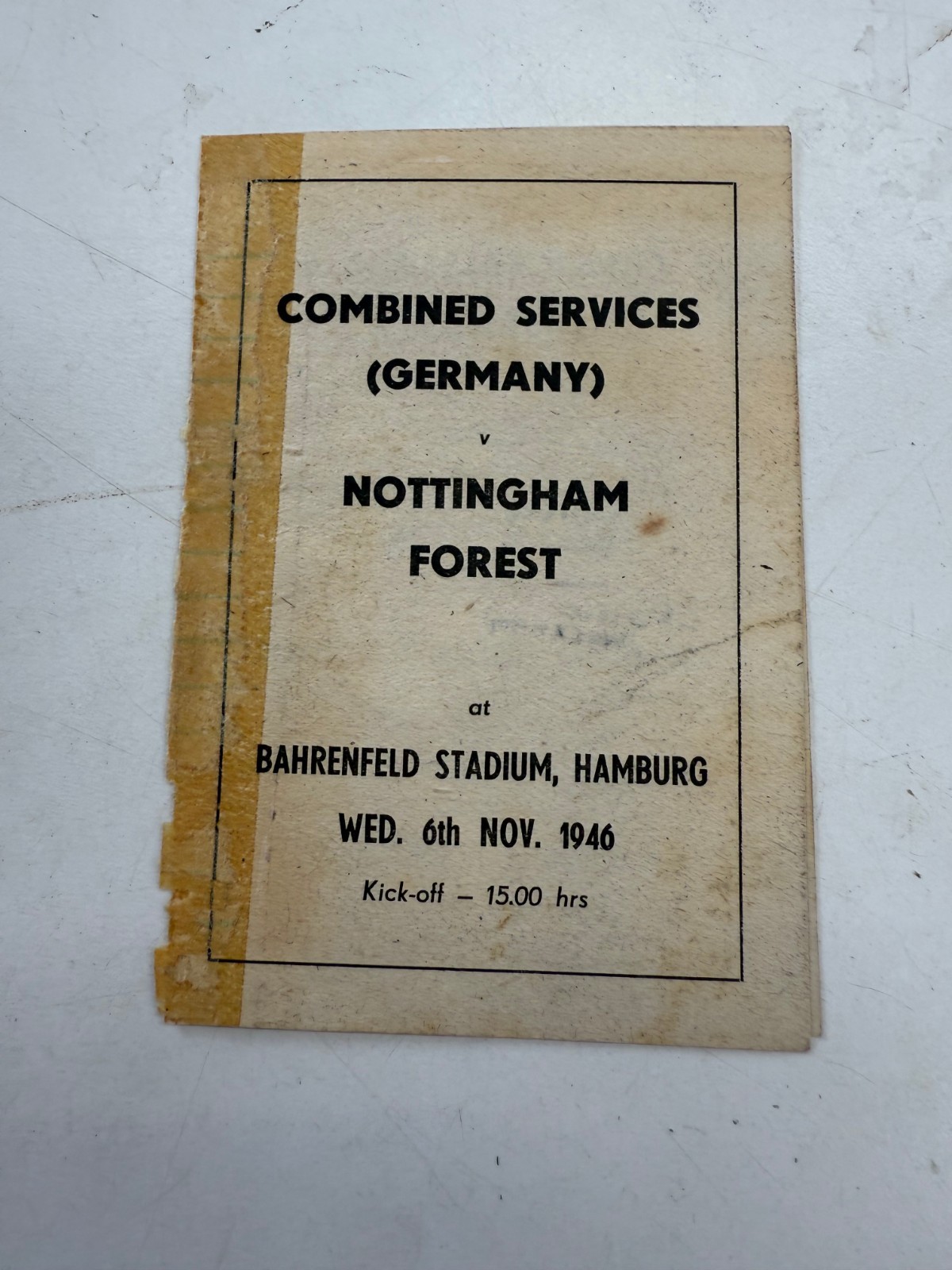 EARLY VINTAGE FOOTBALL PROGRAMME - COMBINED SERVICES v NOTTINGHAM FOREST 1946 for sale on Ebay