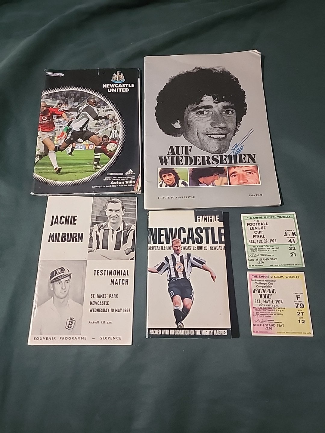 Newcastle United Memorabilia Programmes Cup Final Tickets Auf Wiedersehen Kev for sale on Ebay