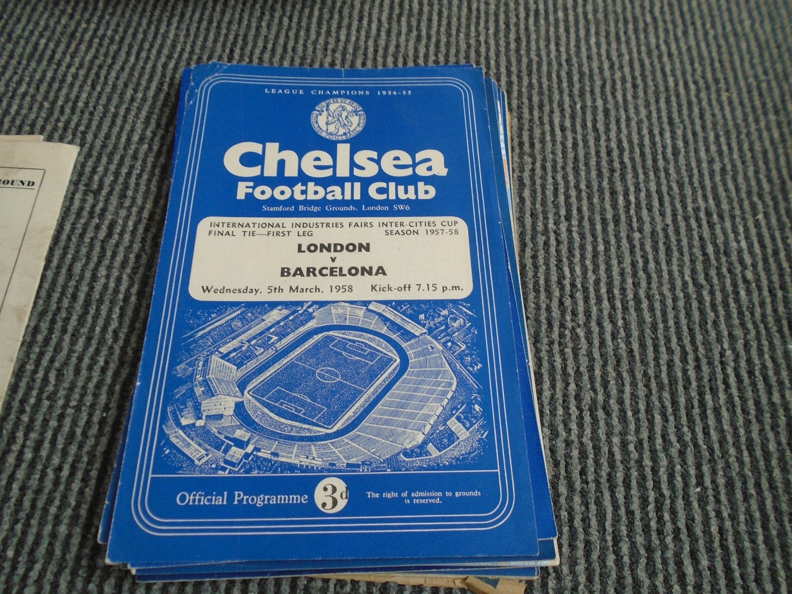 @ CHELSEA FC....LONDON V BARCELONA 1958 INTER CITIES FAIRS CUP FINAL for sale on Ebay