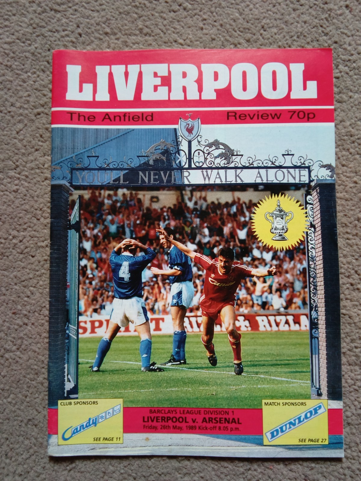 LIVERPOOL V ARSENAL 1988-89 TITLE DECIDER. EXC CONDITION for sale on Ebay
