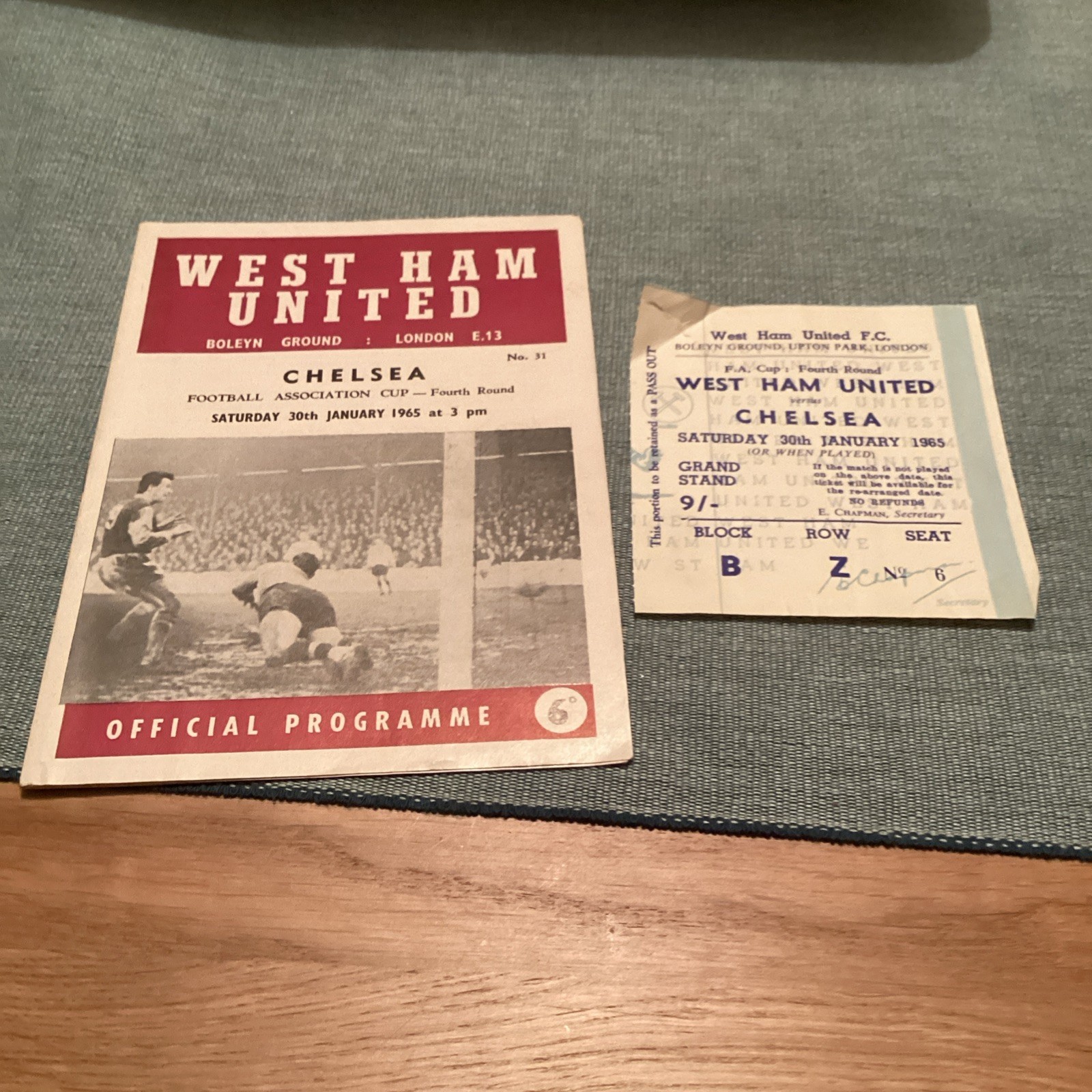 1964/5 West Ham v Chelsea FAC. Plus Match ticket. for sale on Ebay