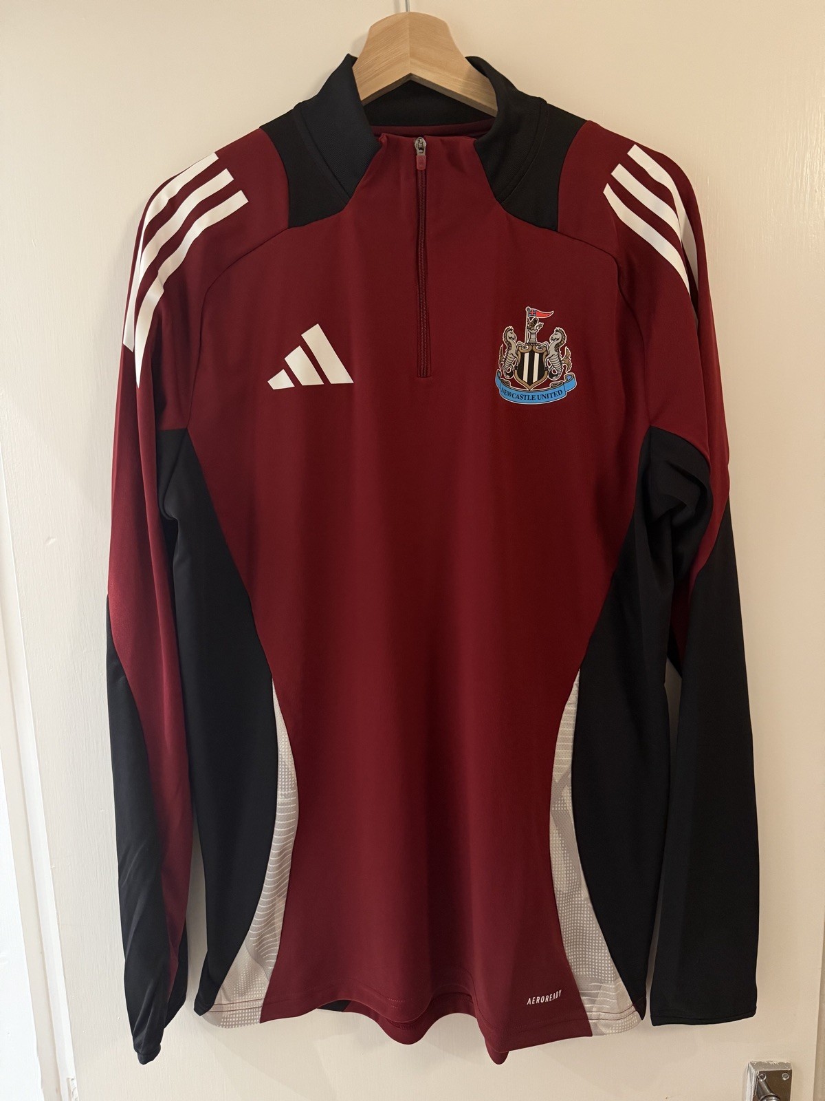 Retro Newcastle United Adidas Football Training Top Jumper Large Slim Fit for sale on Ebay