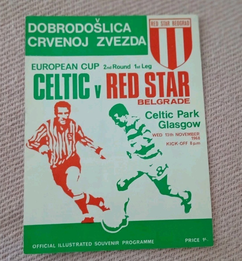 Celtic V Red Star Belgrade 1968 European Cup for sale on Ebay