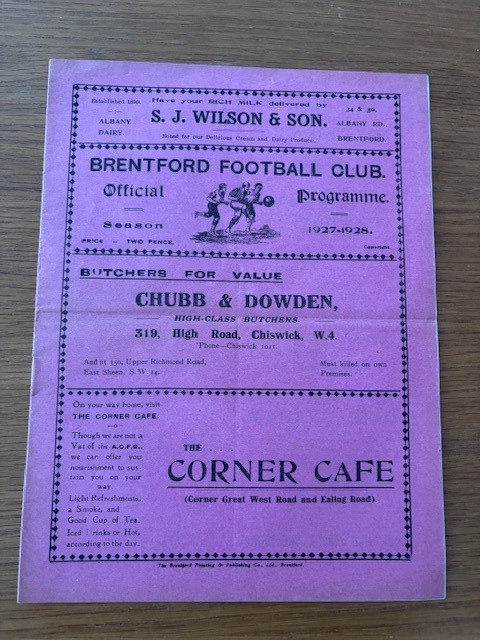 BRENTFORD v SOUTHEND UTD 1927/28 for sale on Ebay