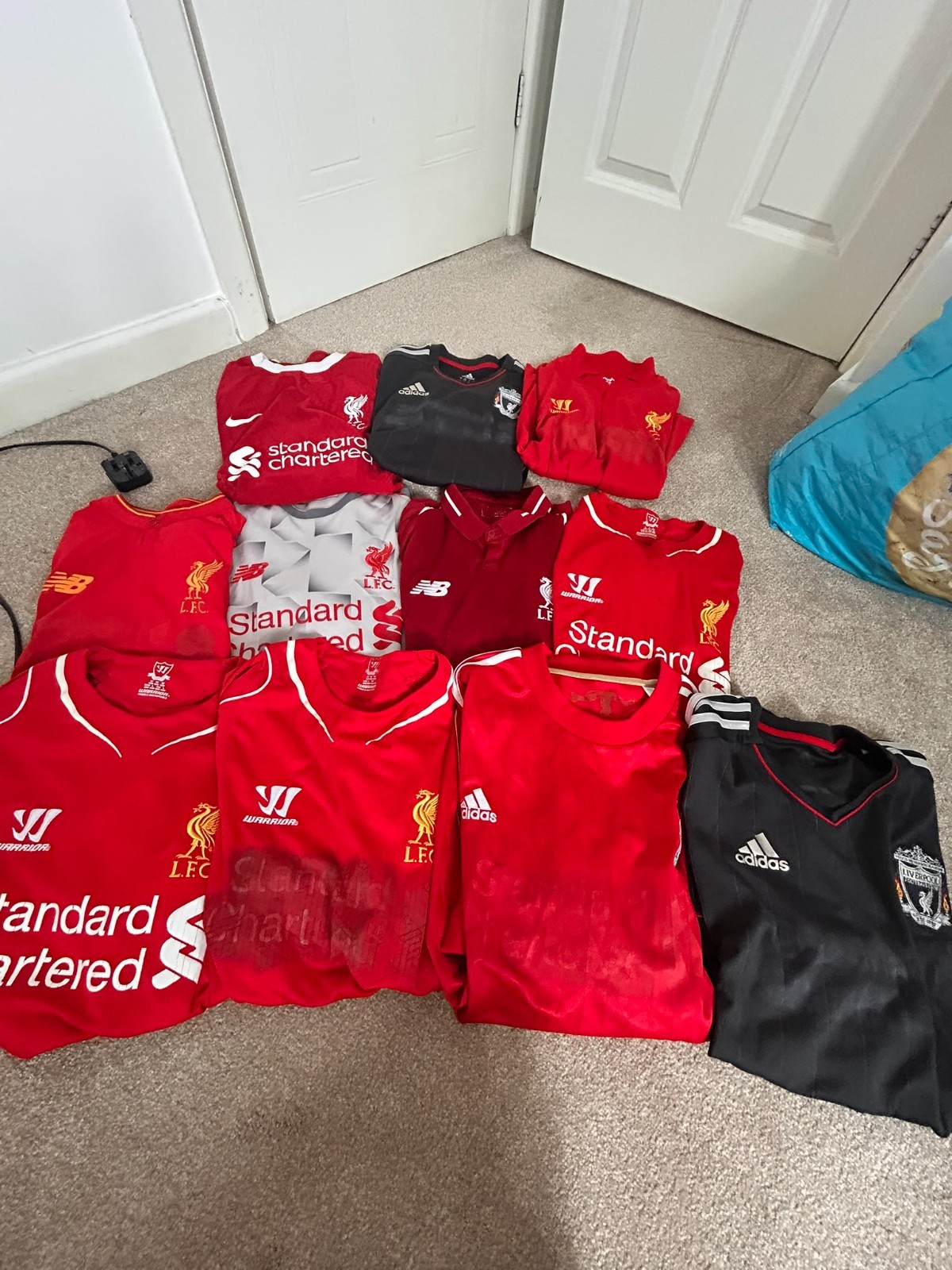 DAMAGED LIVERPOOL X11 FOOTBALL SHIRT HAUL BUNDLE JOBLOT for sale on Ebay