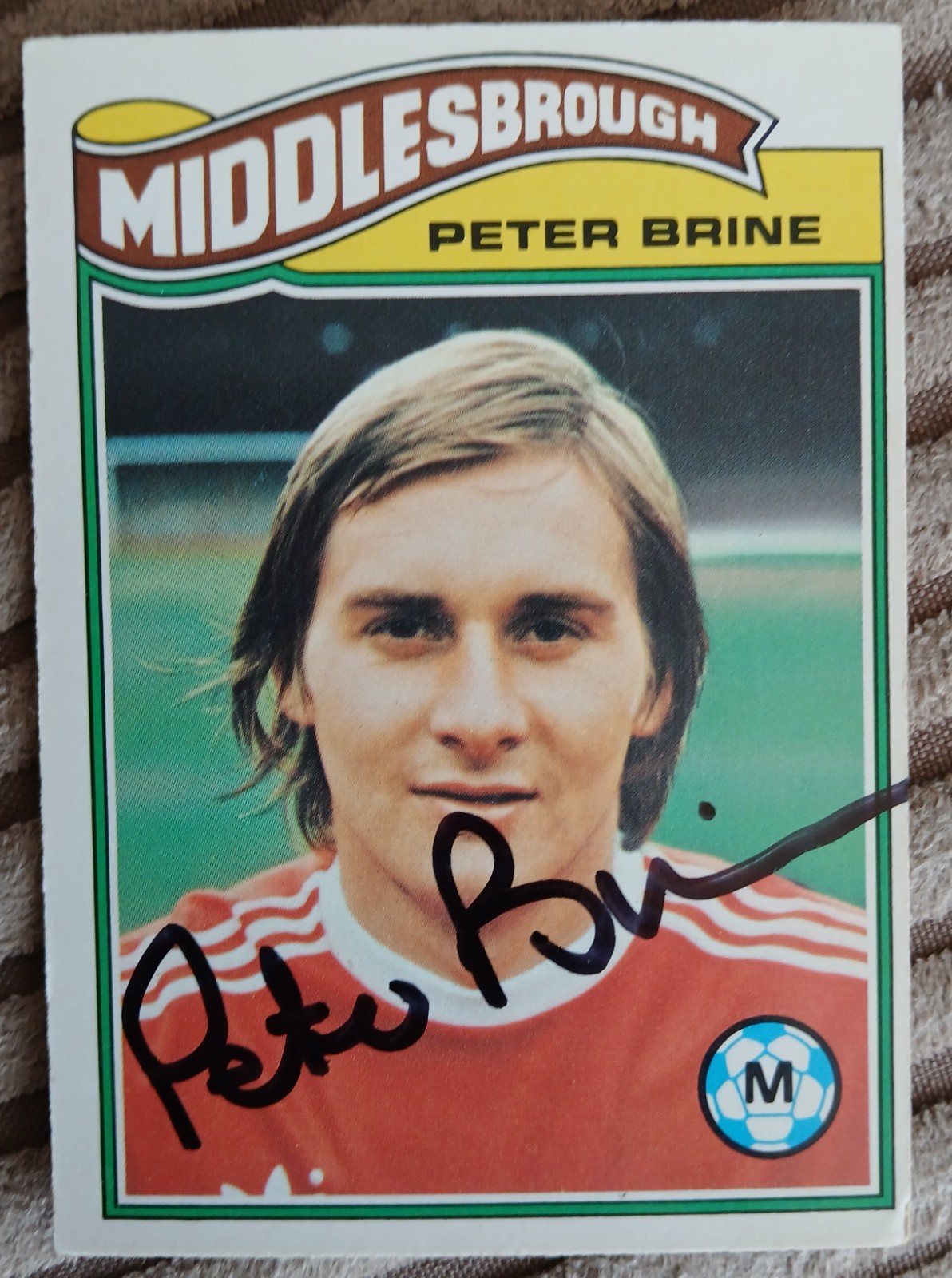 MIDDLESBROUGH Peter Brine Signed Topps Football Card for sale on Ebay