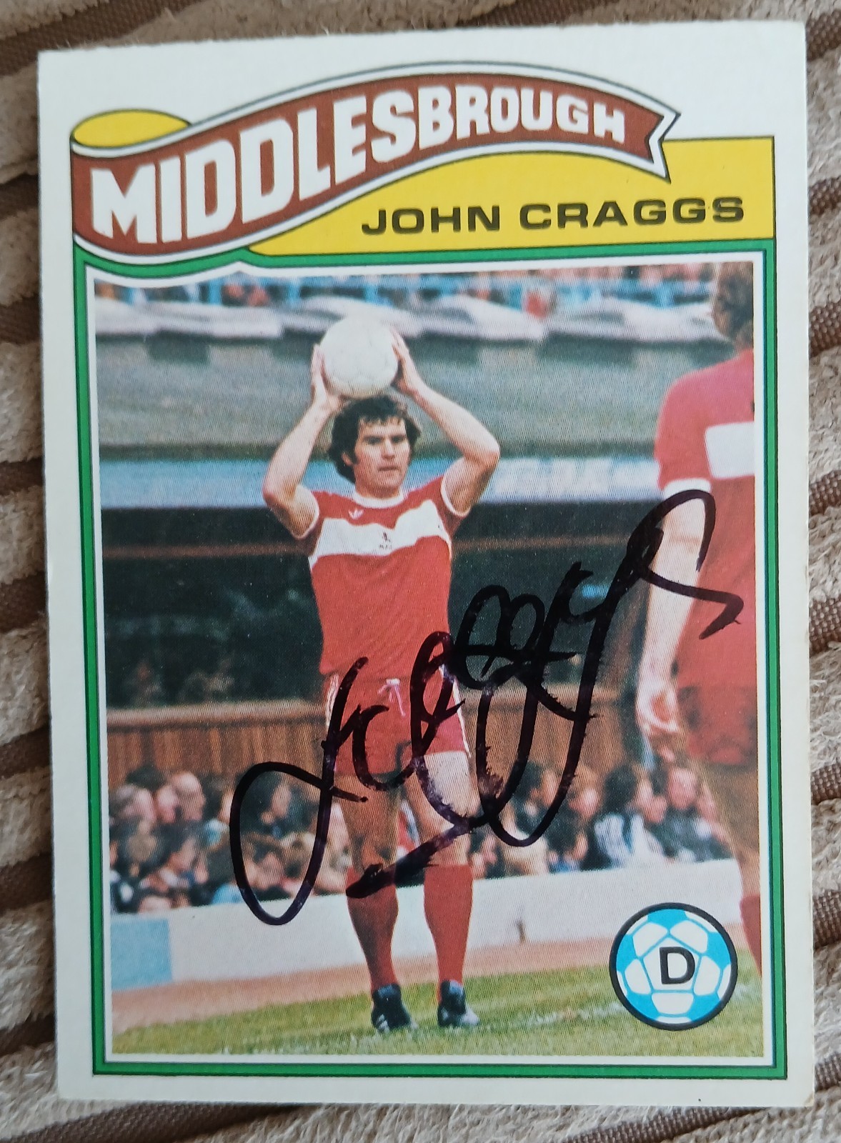 MIDDLESBROUGH John Craggs Signed Topps Football Card for sale on Ebay