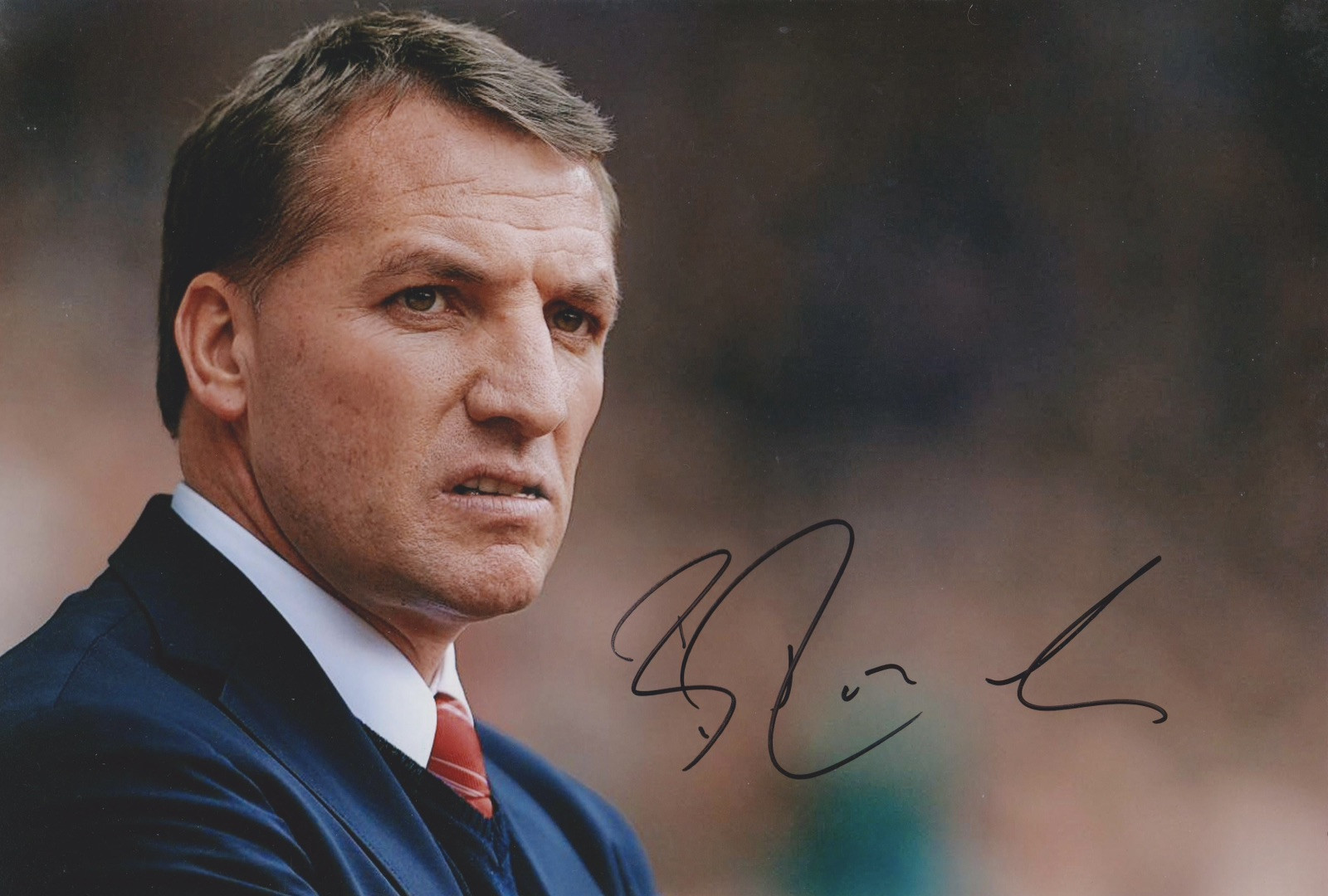 Brendan Rodgers signed 12x8