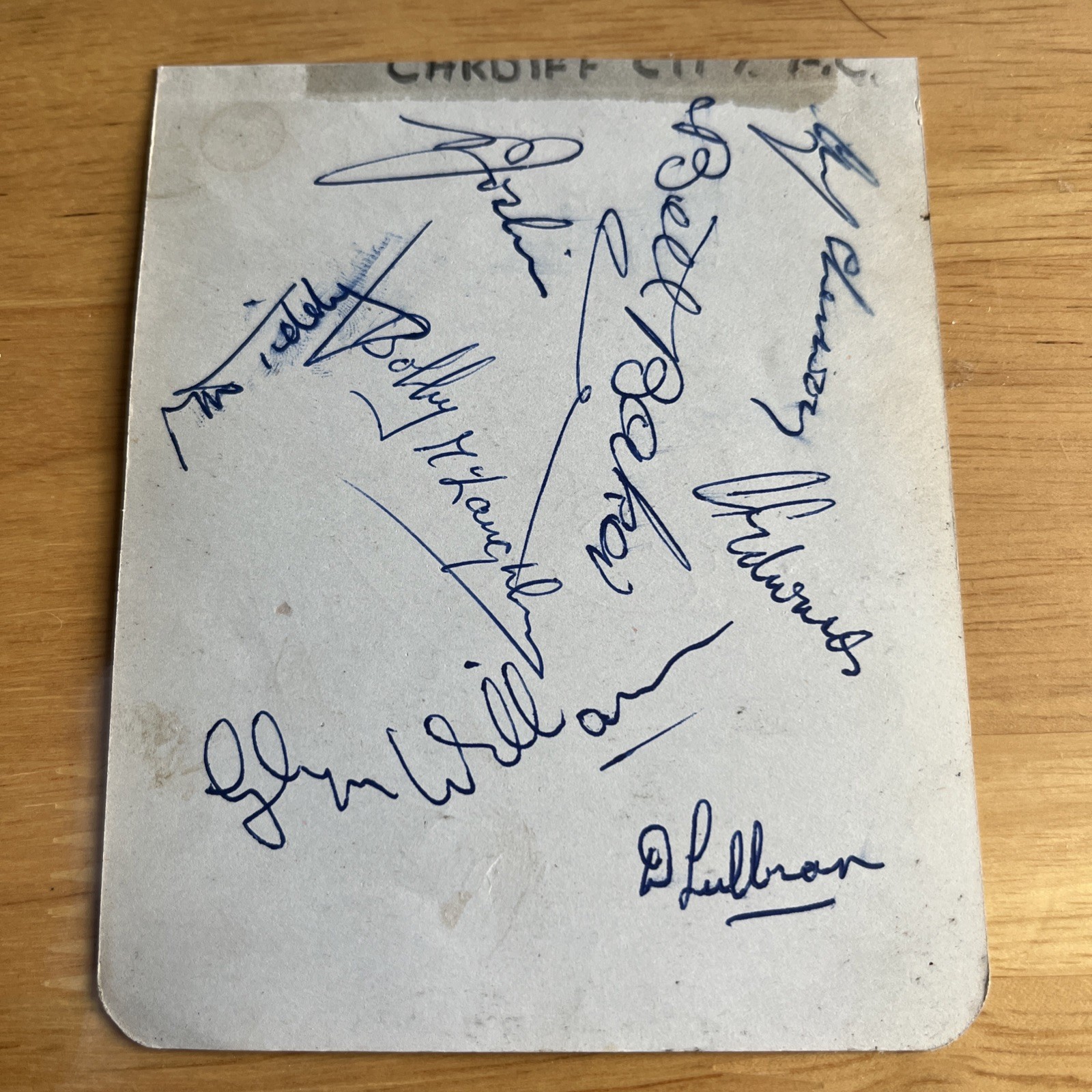 Cardiff City Autographed Album Page 1950 for sale on Ebay