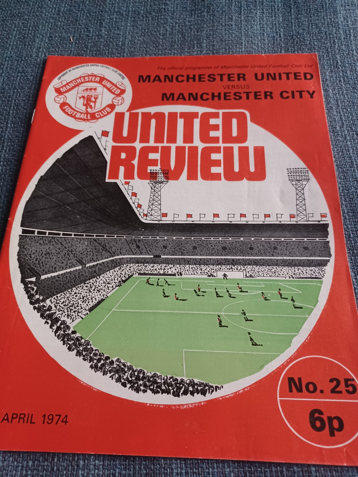 Manchester United V Manchester City 27/4/1974 for sale on Ebay