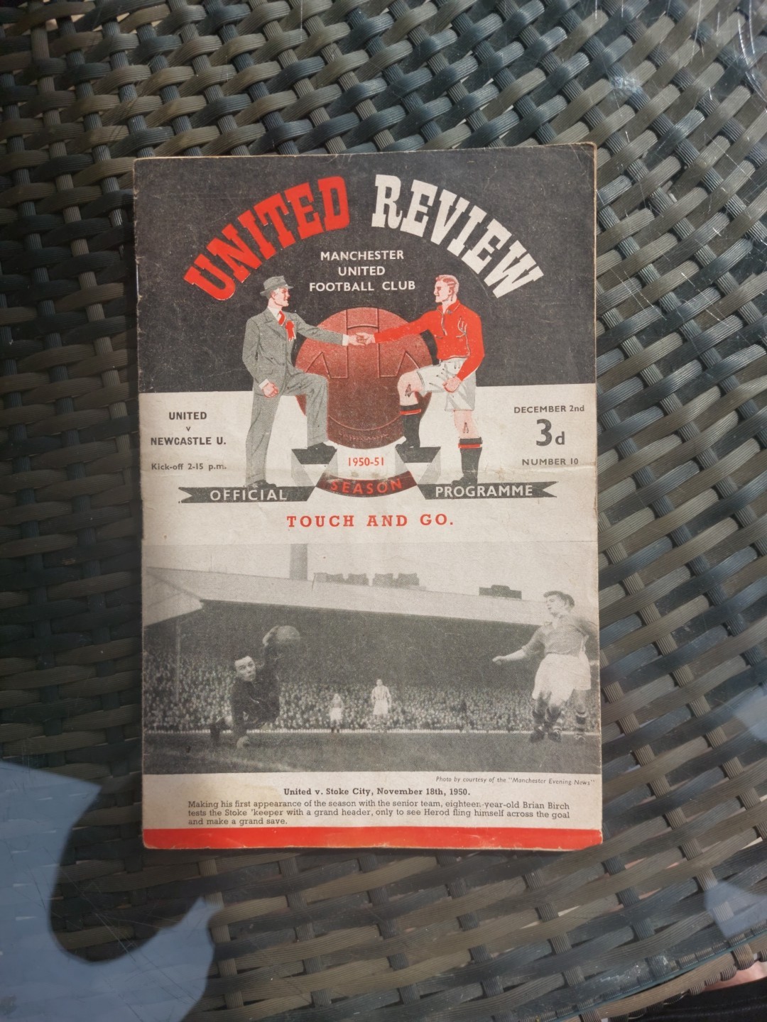 VINTAGE MANCHESTER UNITED v NEWCASTLE UNITED FOOTBALL PROGRAMME DEC 2ND 1950 for sale on Ebay